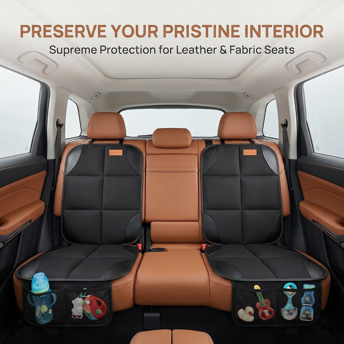 SMART ELF Car Seat Protector, Thickest Padding and Non-Slip Backing 2Pack
