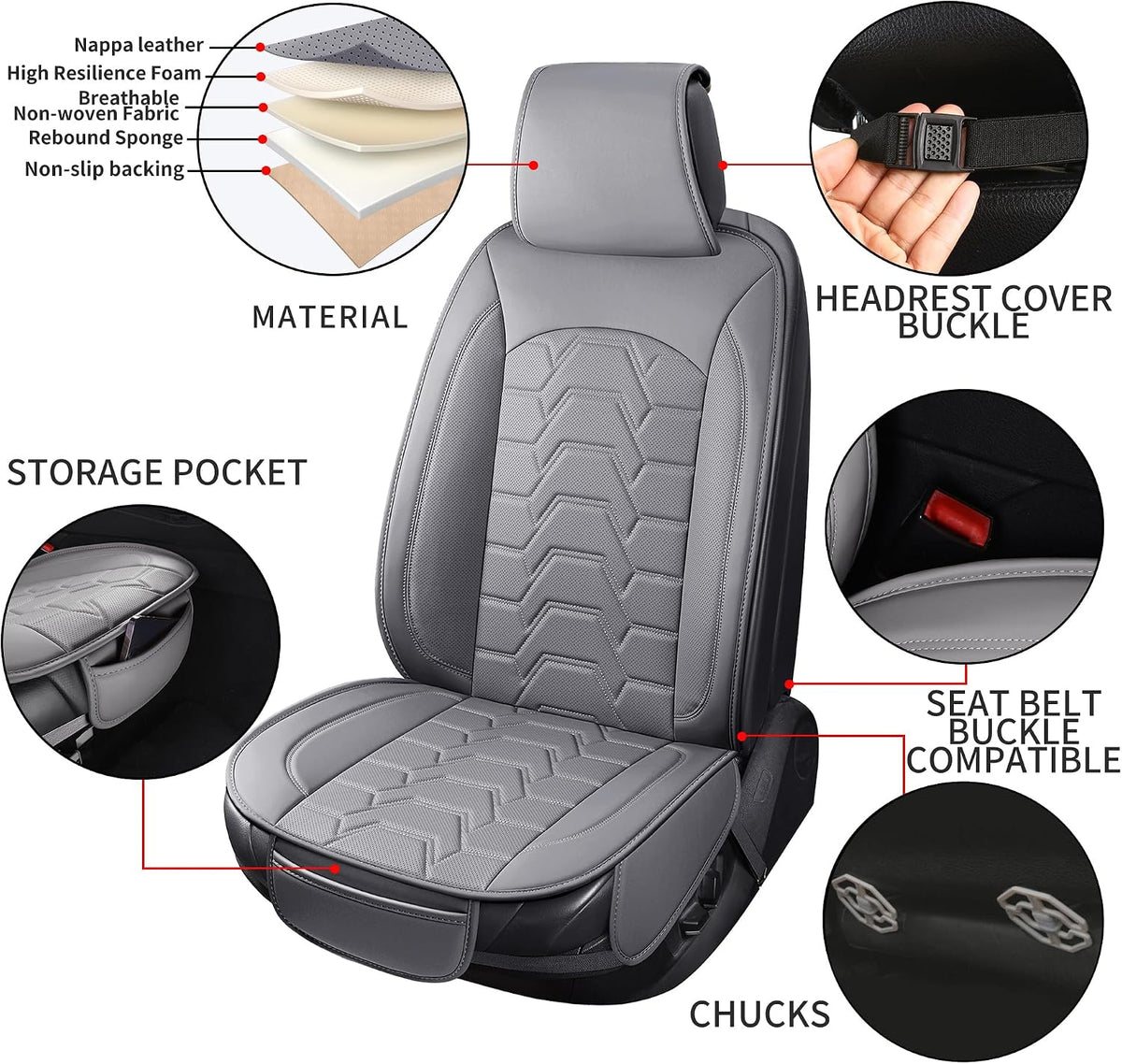 Leather Car Seat Covers Front Automotive Seat Protectors