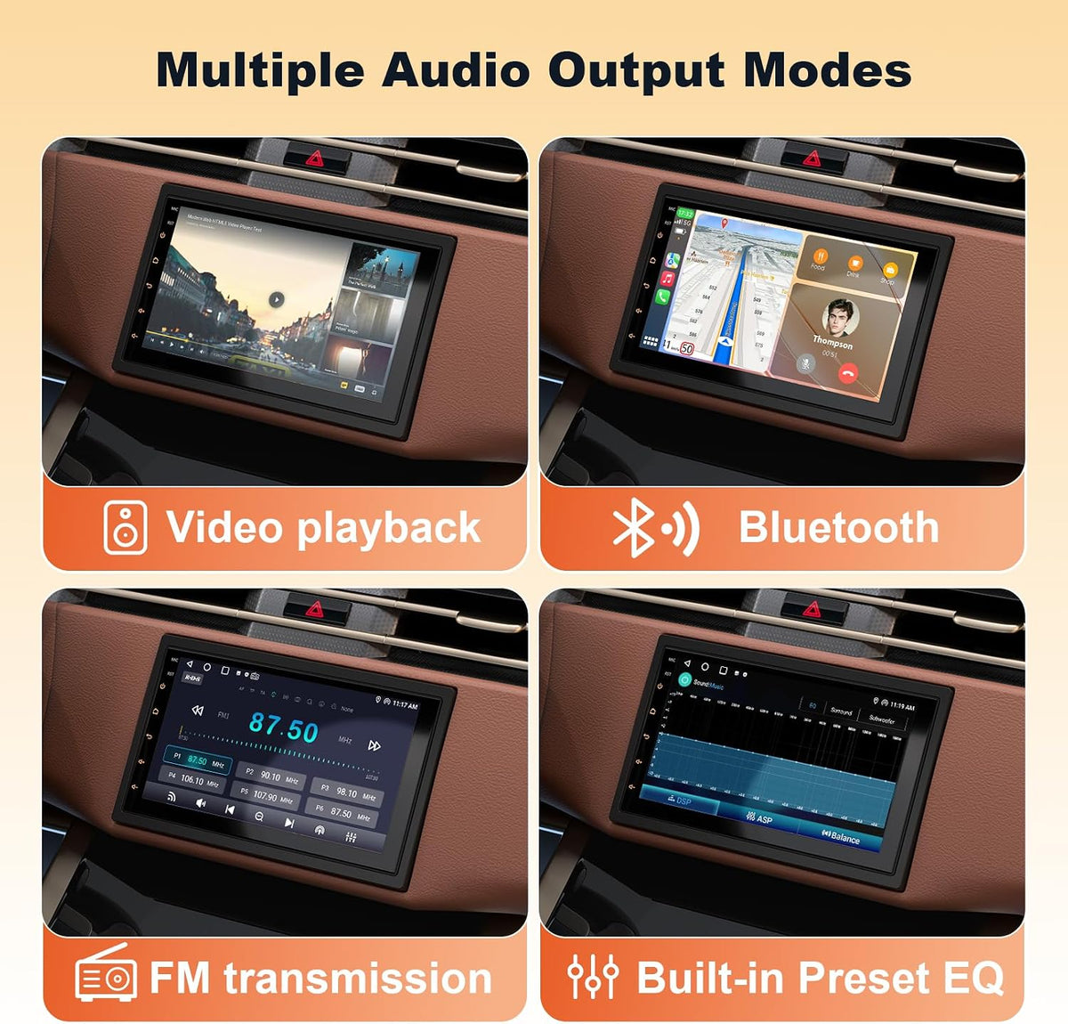 Haudio Double Din Car Stereo - Wireless CarPlay & Android Auto, 7" HD Touchscreen Car Radio with Bluetooth,Voice Control, Backup Camera, Subwoofers, SWC, GPS Navigation (2+64GB)