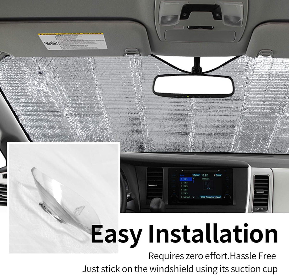 Two Dogs Driving Car Front Windshield Sun Shade,Auto Sunshade for Car Truck SUV - Blocks Uv Rays Sun Visor Protector (51" X 27.5"Inch,Upgrade Hardened)