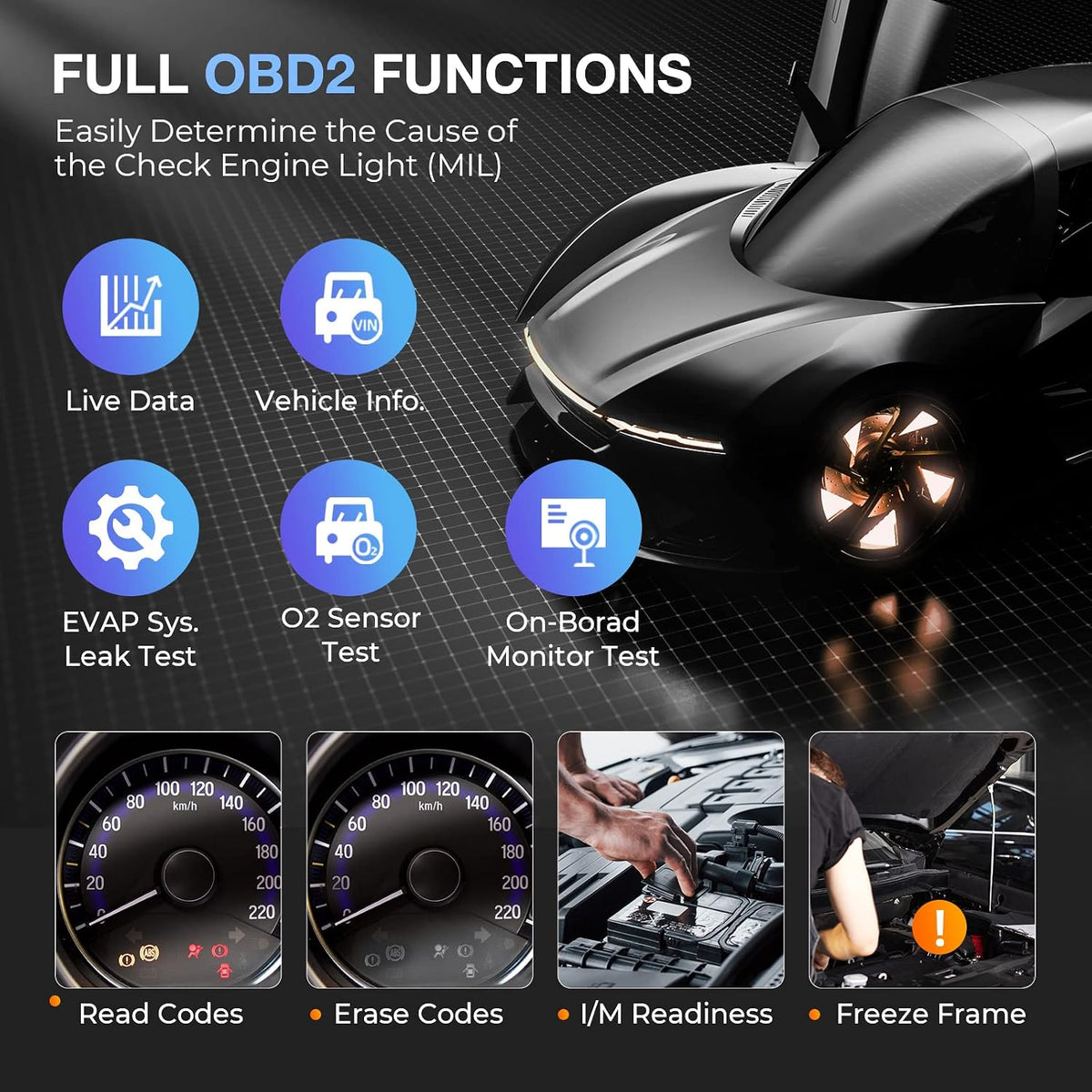 Autel MaxiLink ML629 OBD2 Scanner, ABS SRS Engine Transmission Diagnoses