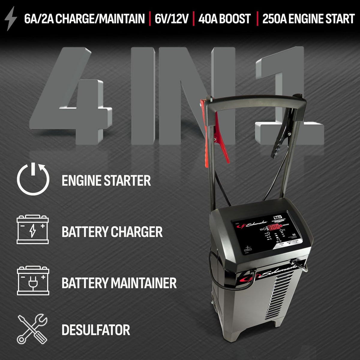 Schumacher Electric Wheeled 6A Car Battery Charger & Maintainer – SC1325