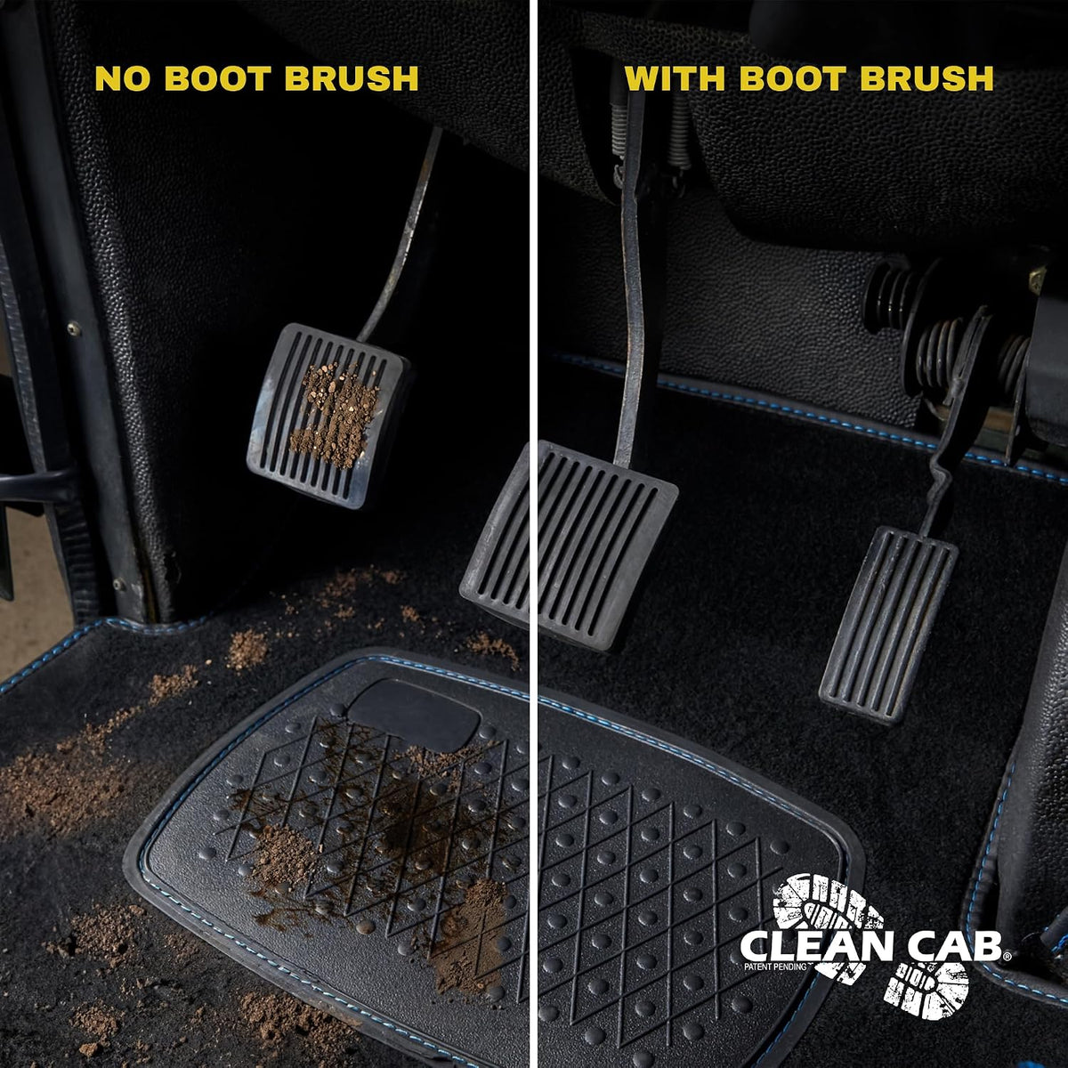 Universal Fit Truck Step Mounted Brush - Heavy Duty Boot Brush for Trucks, RVs, SUVs, and Semis - Easy Velcro Mounting - Perfect for Camping, Jobsite, and Home - Durable and Reliable