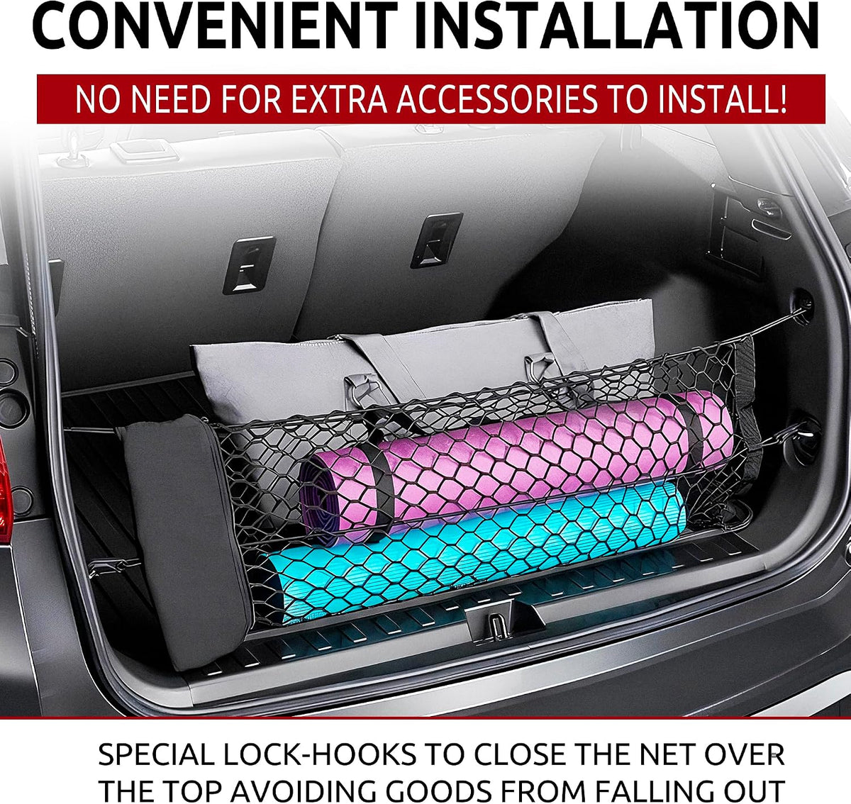 Trunk Envelope Style Mesh Cargo Net for Chevrolet Equinox LS LT RS 2018-2026 - Car Accessories - Premium Trunk Organizer and Storage - Vehicle Carrier Organizer for Chevrolet Equinox