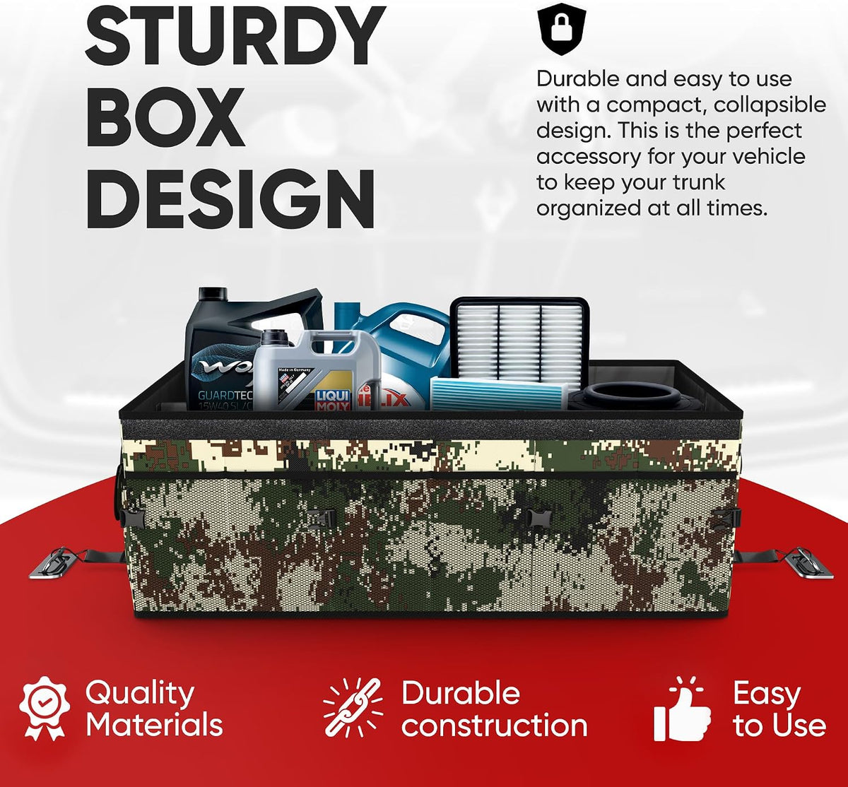 FORTEM Trunk Organizer - Foldable Car Organizer & Storage for SUVs & Trucks