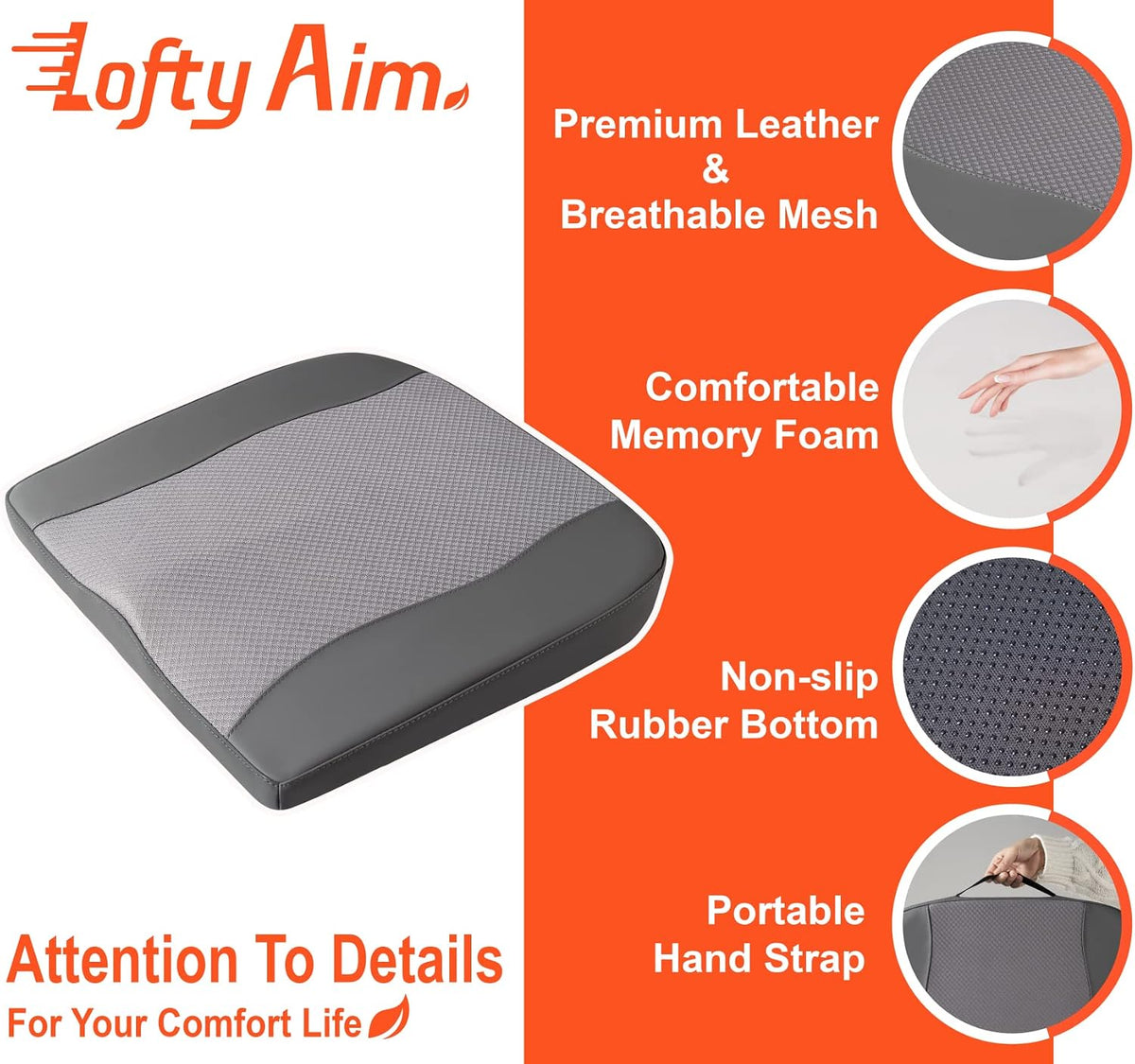 Lofty Aim Car Seat Cushion, Memory Foam Car Seat Cushions for Long Driving