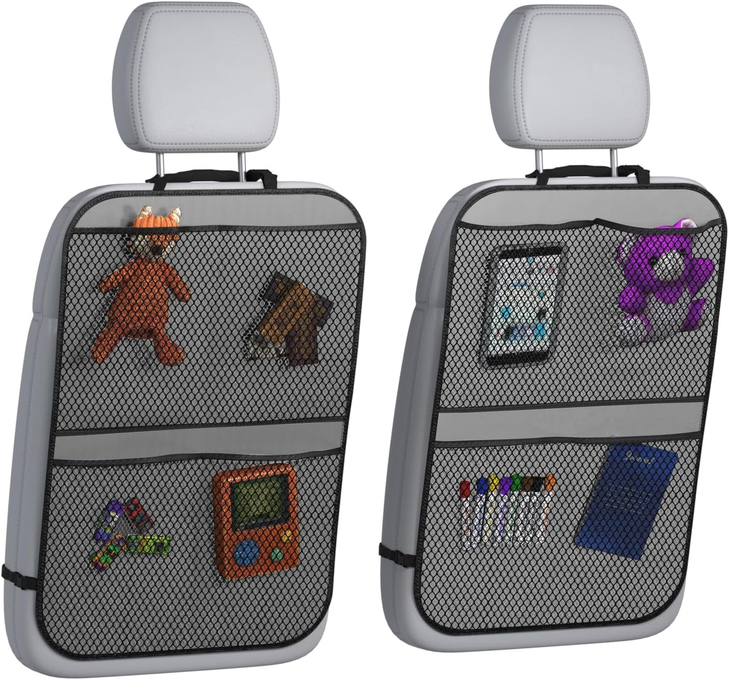 lebogner Back Seat Cover for Kids, 2 Pack Kick Mats Backseat Protector, Car Interior Travel Accessories Waterproof Kick Guard for Vehicles to Protect from Dirt, Mud & Scratches of Kids Feet, Beige