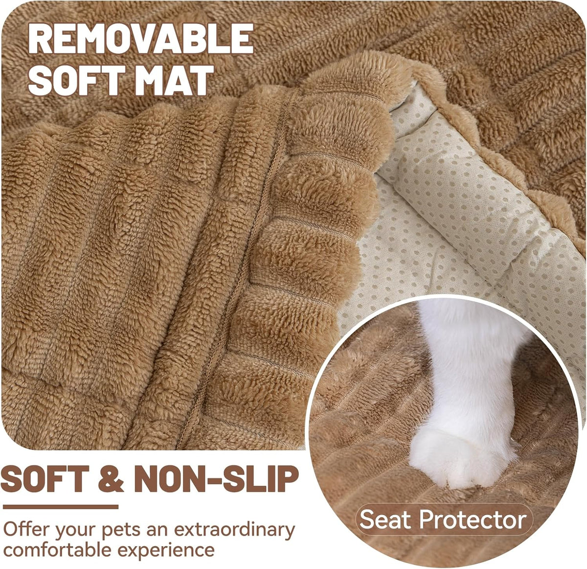 Dog Car Seat Waterproof Bed Cover Back Seat Brown 23.6”x51”