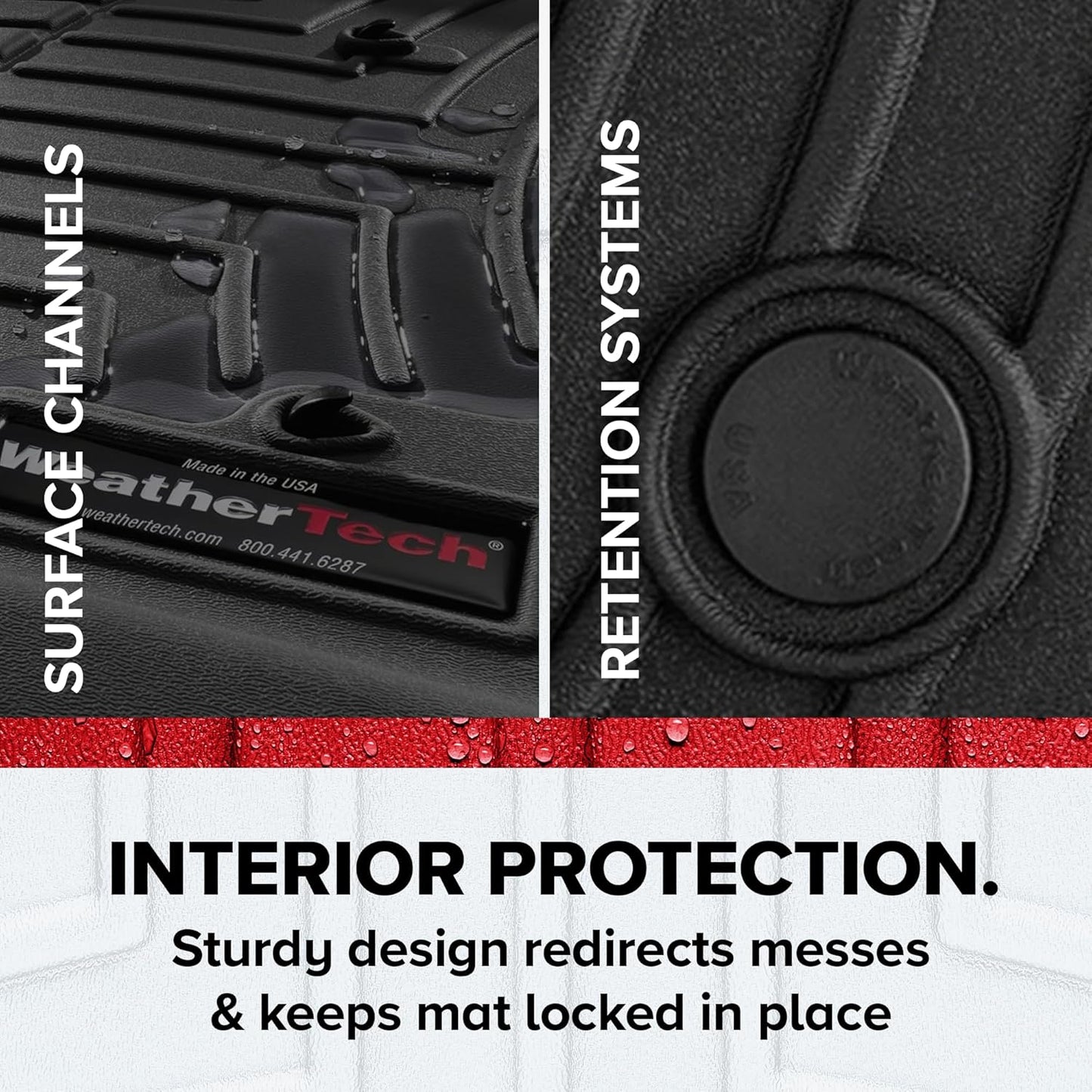 WeatherTech Custom Fit FloorLiners for Nissan Rogue - 1st & 2nd Row (4417701-4416442), Black