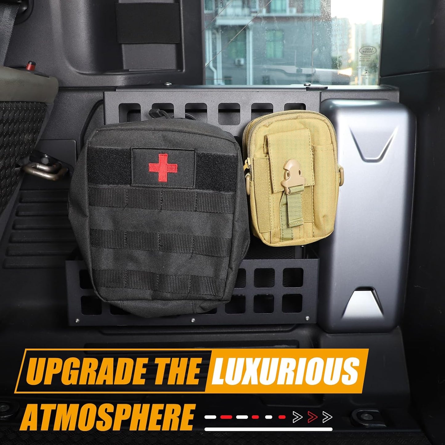 Trunk Right Organizer Compatible with Land Rover Defender 110 2020-2025 Aluminum Alloy Cargo Rack Modular Storage Box Shelf Trunk Right Side Organizer Storage Box Basket Accessories