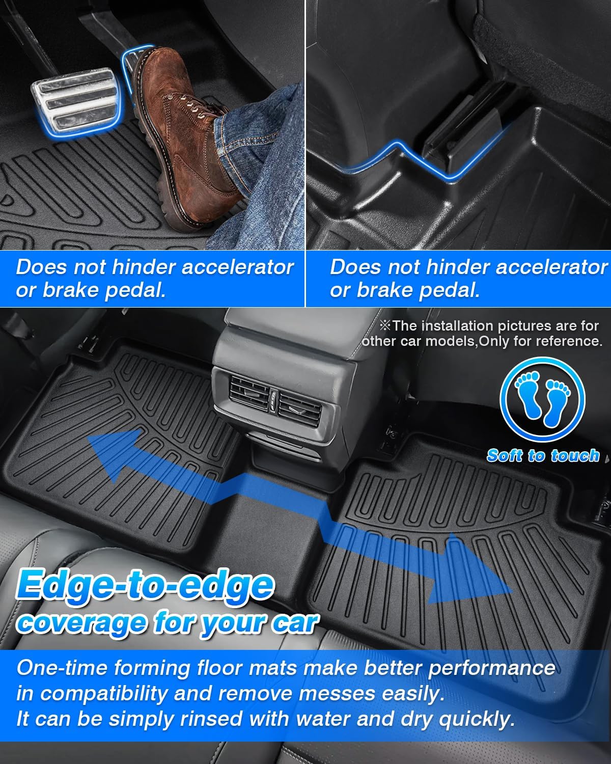 Cartist Floor Mats for Kia K5 (Only FWD Models) 2021-2026 & Hyundai Sonata/Sonata Hybrid 2020-2026, All Weather Cargo Liner for K5 Accessories, Heavy Duty Car Mats, Car Accessories