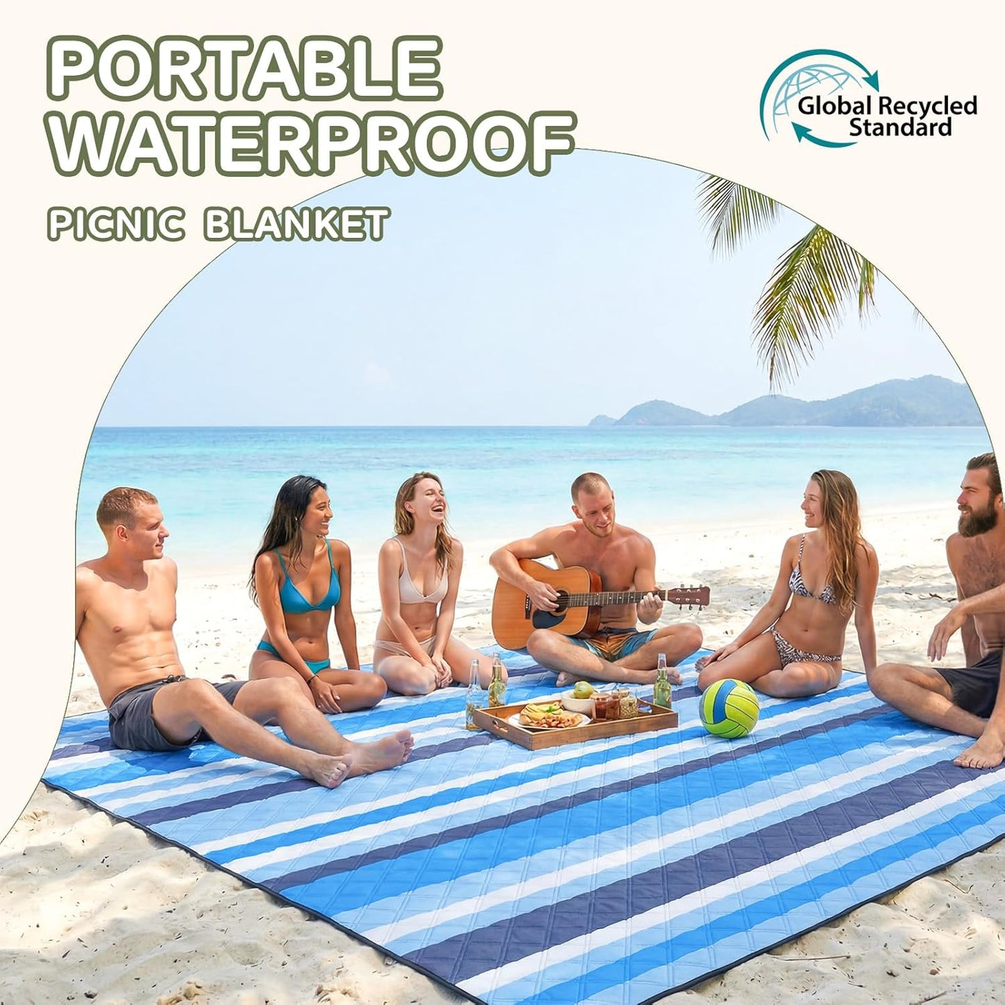 Genovega Waterproof Beach Blanket Picnic Outdoor Mat Rug Registry Wedding Search by Name Couple House Warming 2026 Housewarming Family Hostess Anniversary New Apartment Home Essential Must Have