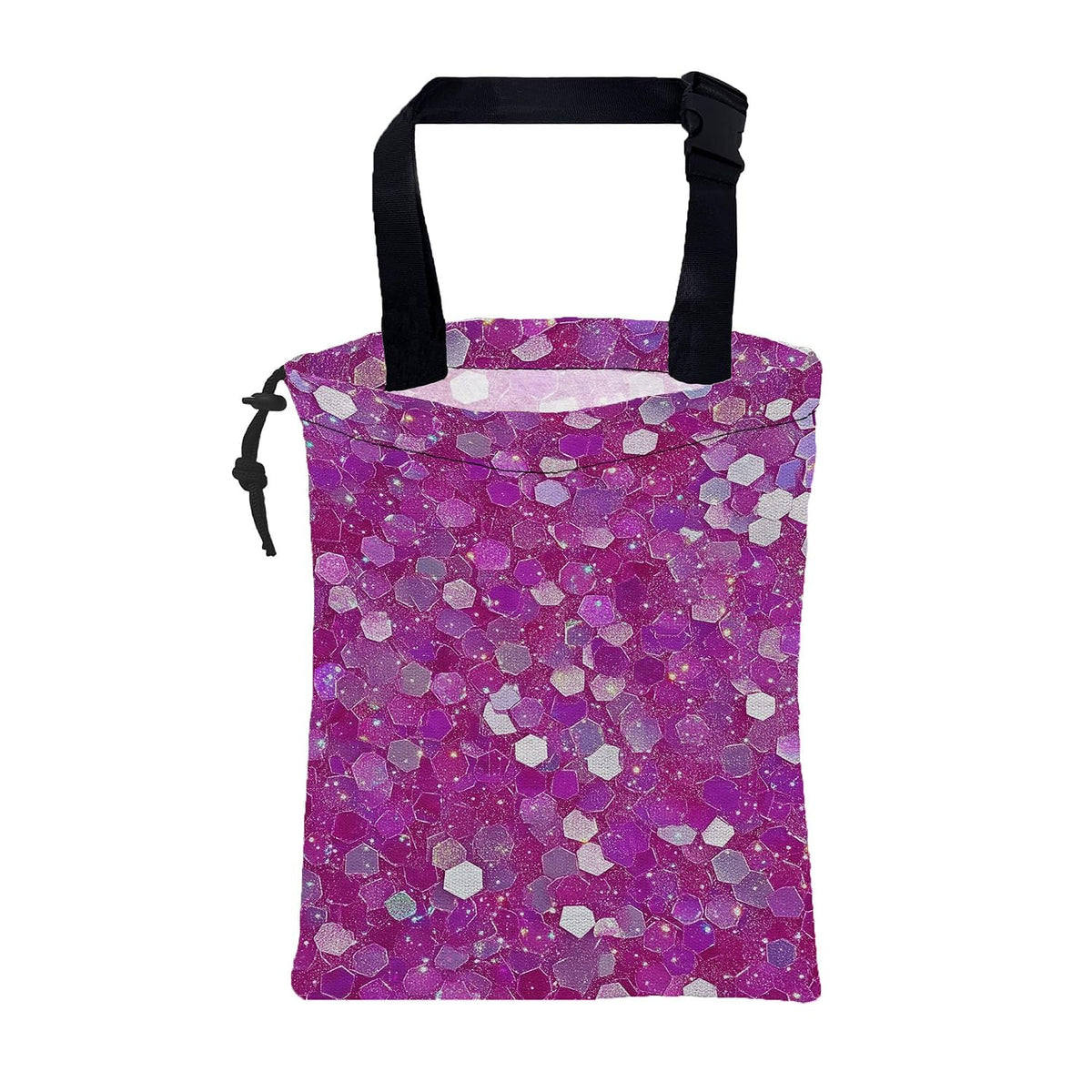 Car Garbage Bag Pink and Purple Hexagonal Hanging Canvas Car Trash Bag Drawstring Car Back Seat Organizer for Car Back Front Seat Console with Adjustable Buckle