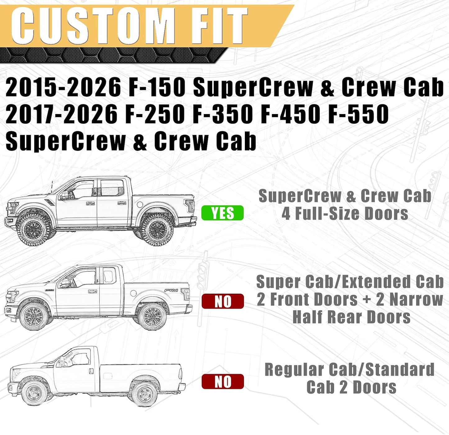 MAXDOM Under Seat Storage Fit for (2015-2026) F150 SuperCrew/Crew Cab (2017-2026) F250 F350 F450 F550 Super Duty Rear Underseat Organizer Box