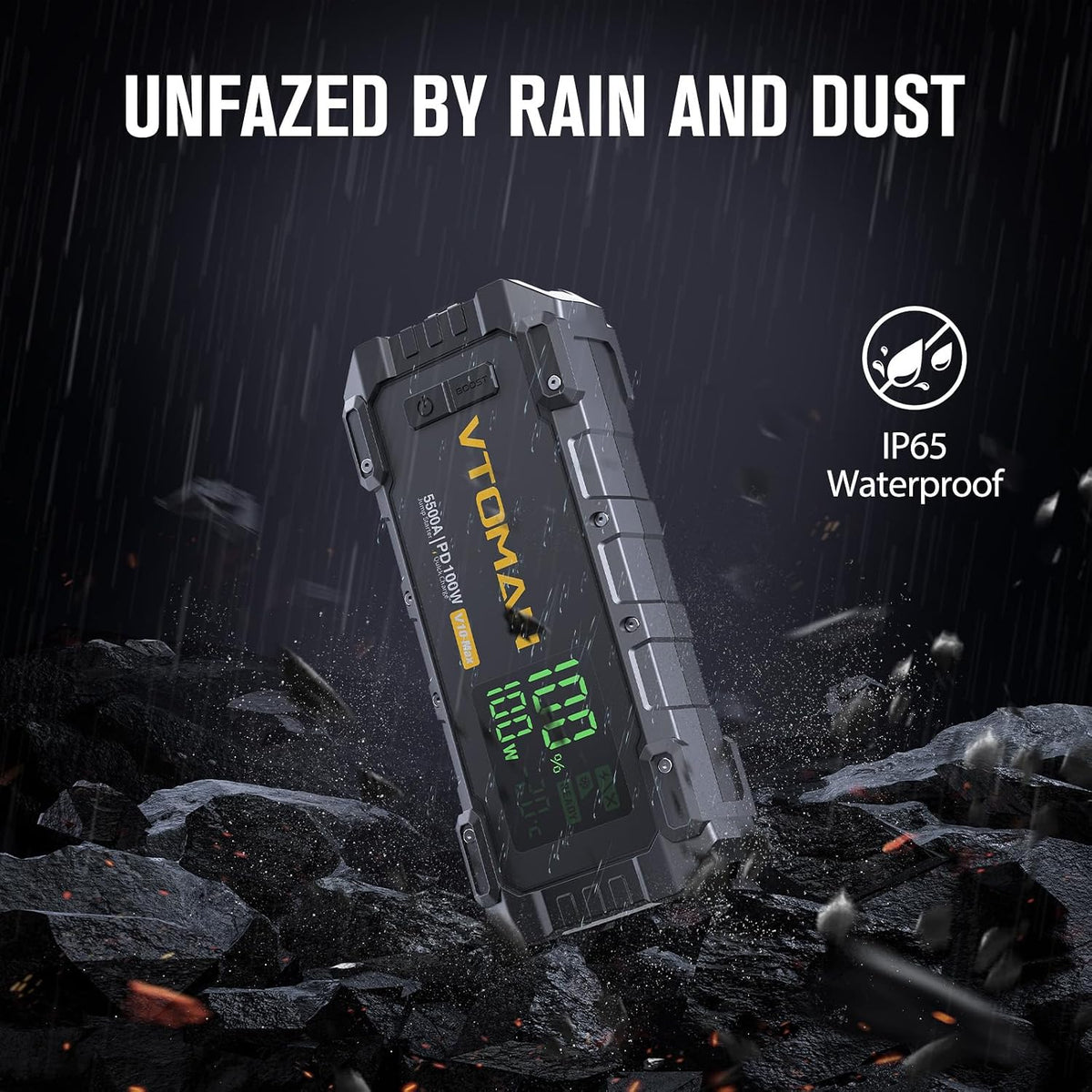 VTOMAN V10 Max Portable Jump Starter with 100W Bi-Directional Fast Charger
