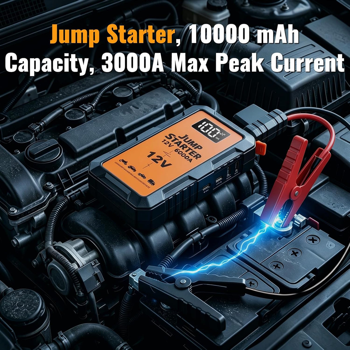 Jump Starter 3000A - Battery Jumper Starter Portable for All Gas/12L Diesel