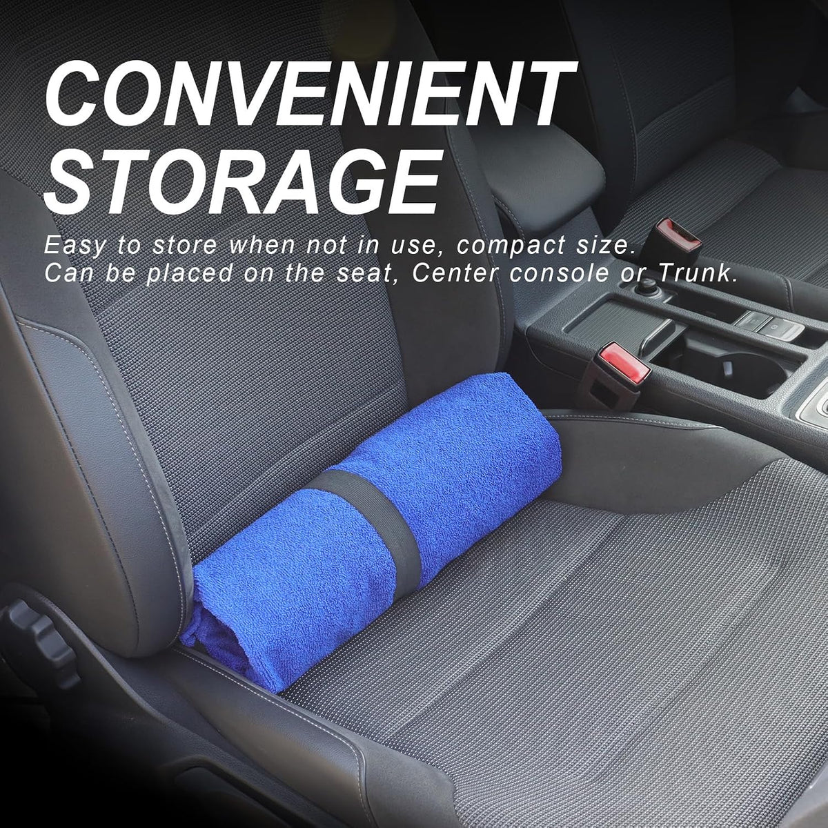 Sweat Towel Car Seat Cover Protector Front Seats for Gym Workout, Running, Swimming, Beach and Hiking, Waterproof Universal Seat Cover for Car, Trucks, Van & SUV (1, Blue White Stripe, Front)