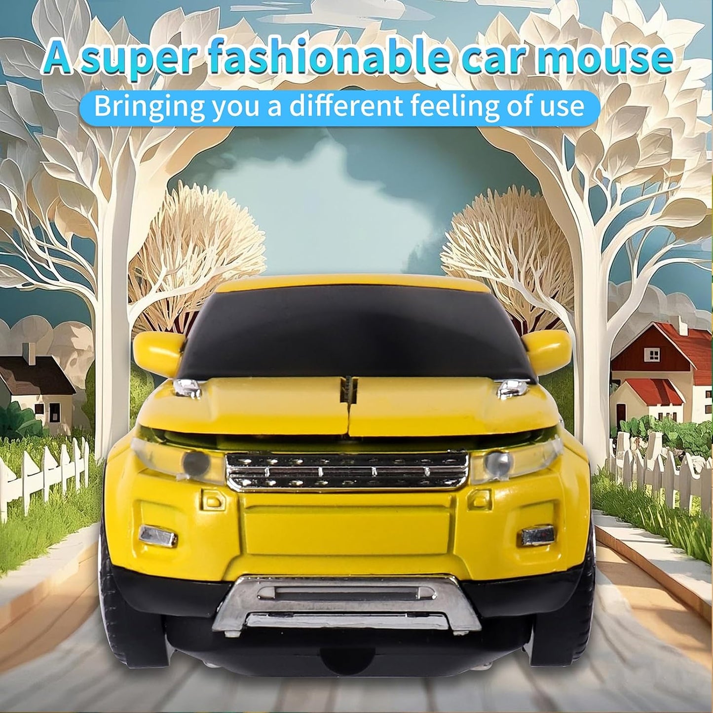 elec Space Wireless Mouse Car Computer Mouse for PC Laptop (Yellow)