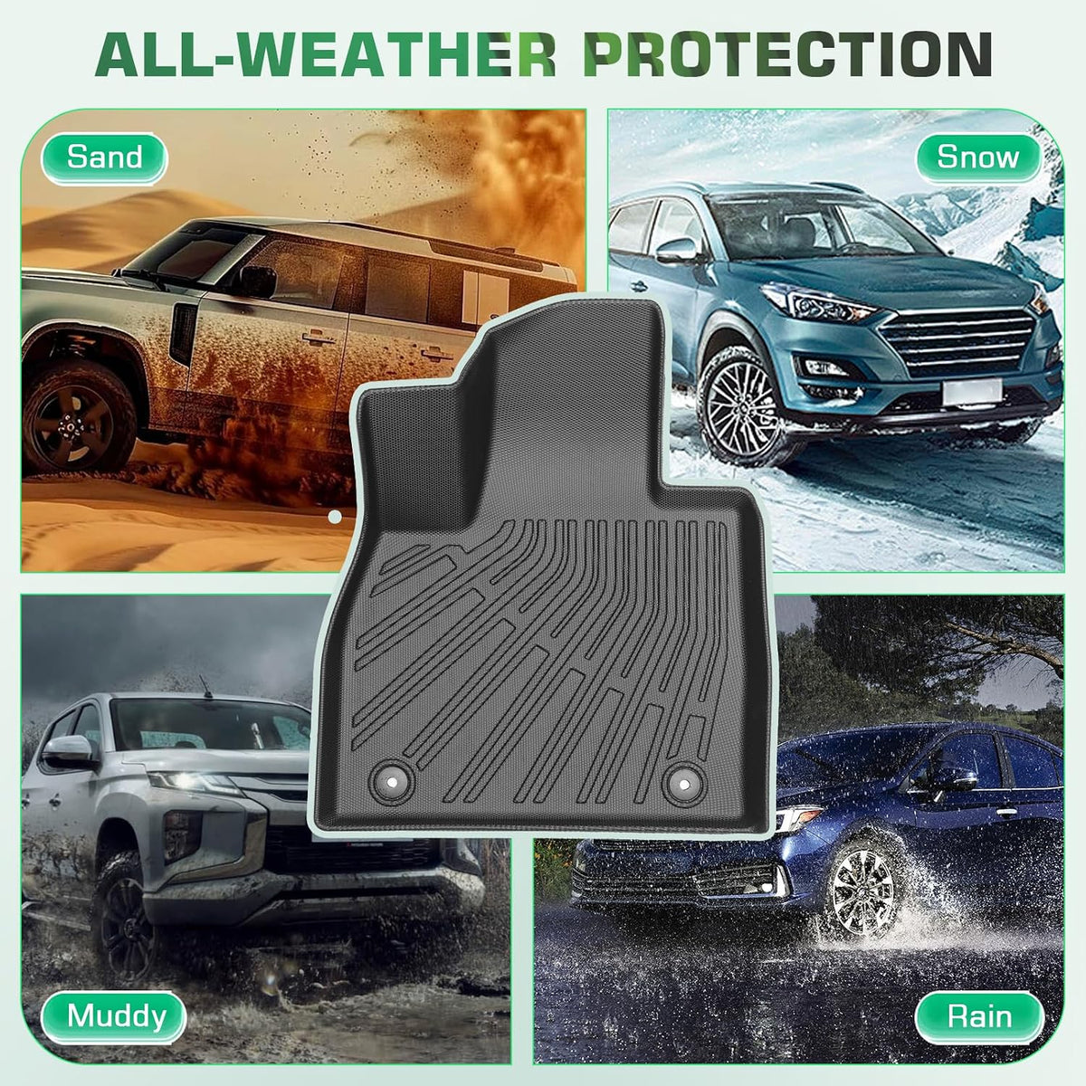 Floor Mats for Chevy Traverse 2009-2017 | Buick Enclave 2008-2017 7 Seats