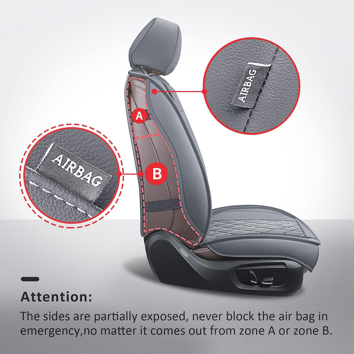 MIROZO Car Seat Covers Full Set,Leather Seat Cover for Sedan, Truck,SUV