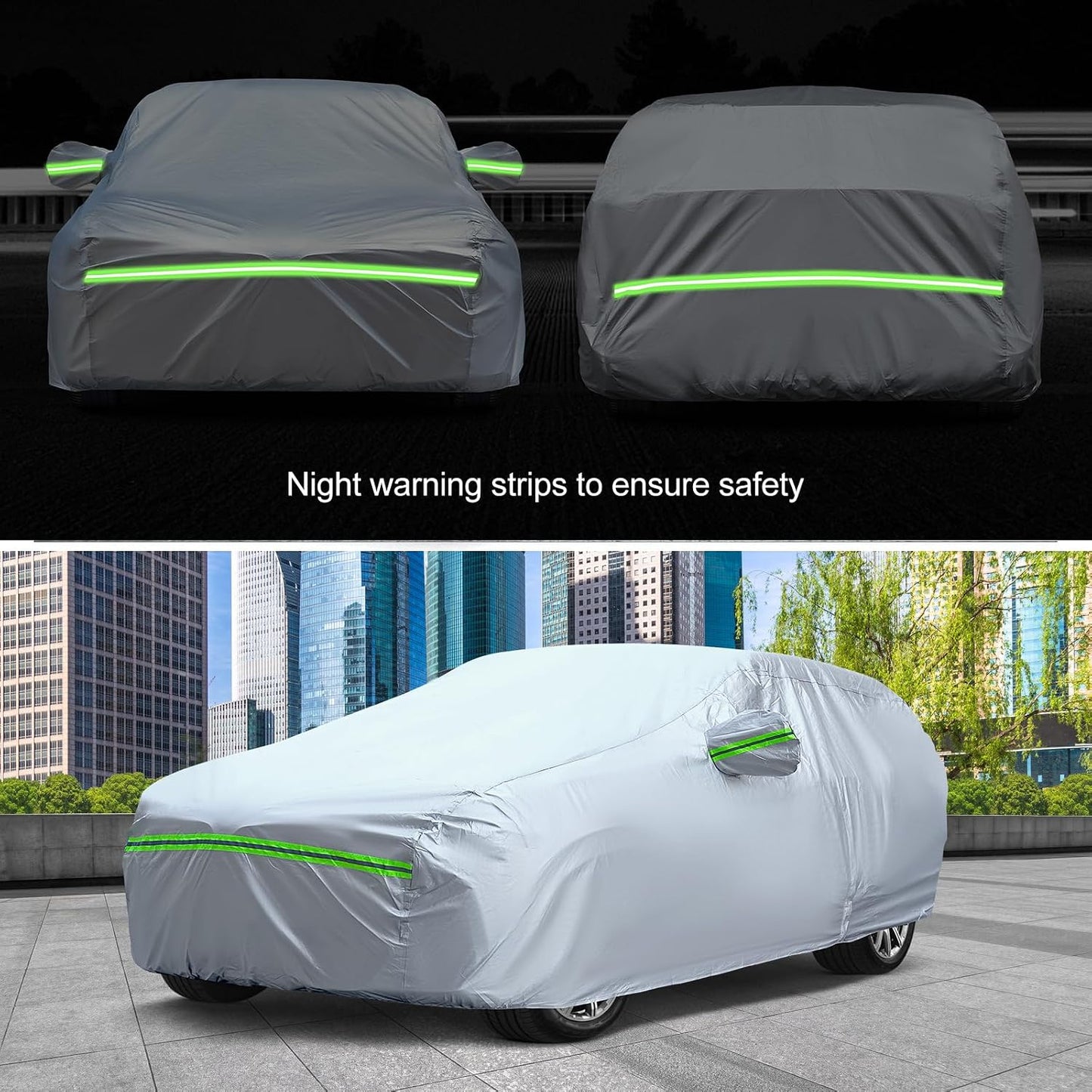 6-layer Full Car Cover Is All-weather Waterproof, Universal In All Seasons, Snow Prevention, Rainproof, Acid Rainproof, Sunscreen, Ultraviolet-proof, Universally Applicable To Sedan (188"-198")