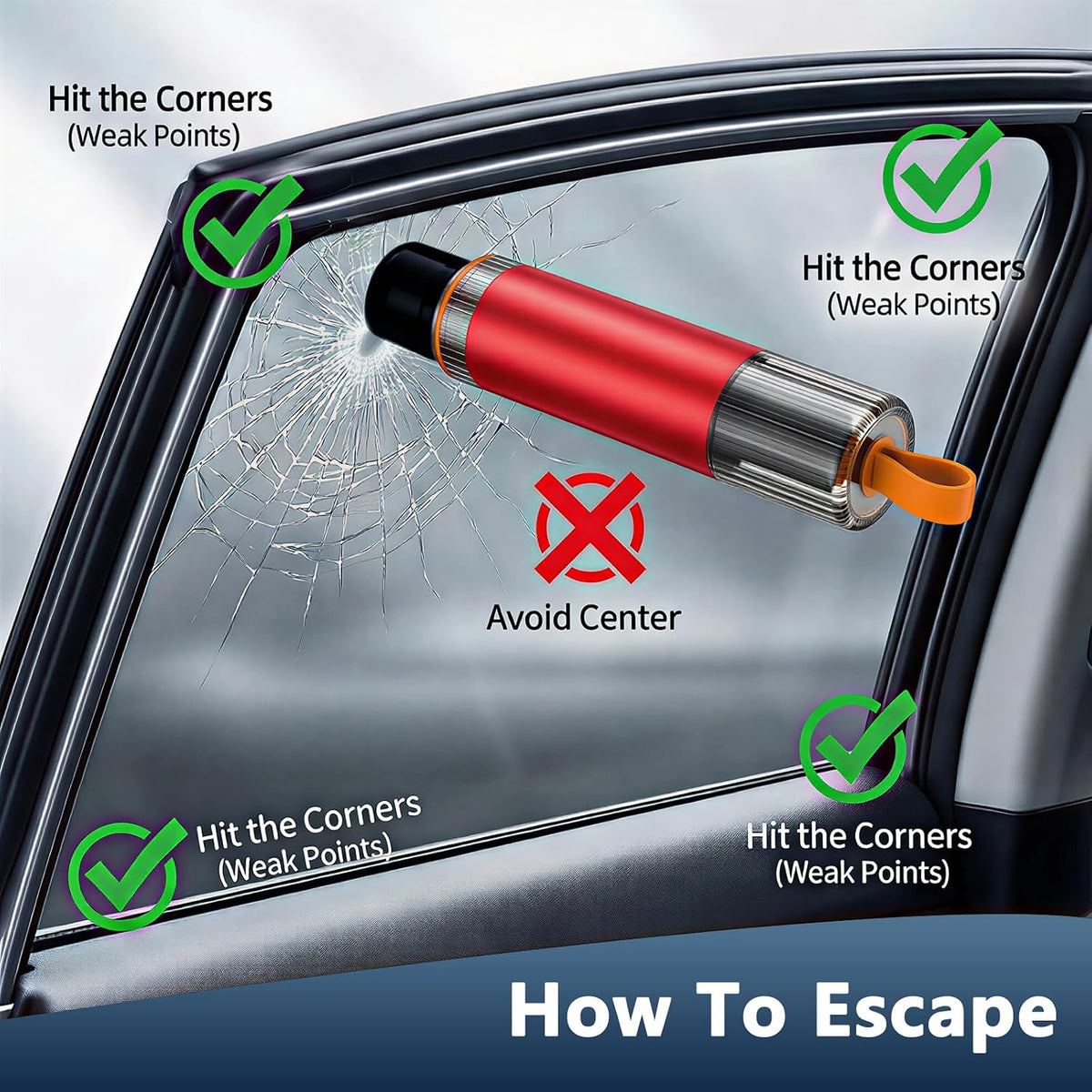 4 Pack Window Breaker Seatbelt Cutter, Car Emergency Glass Breaker