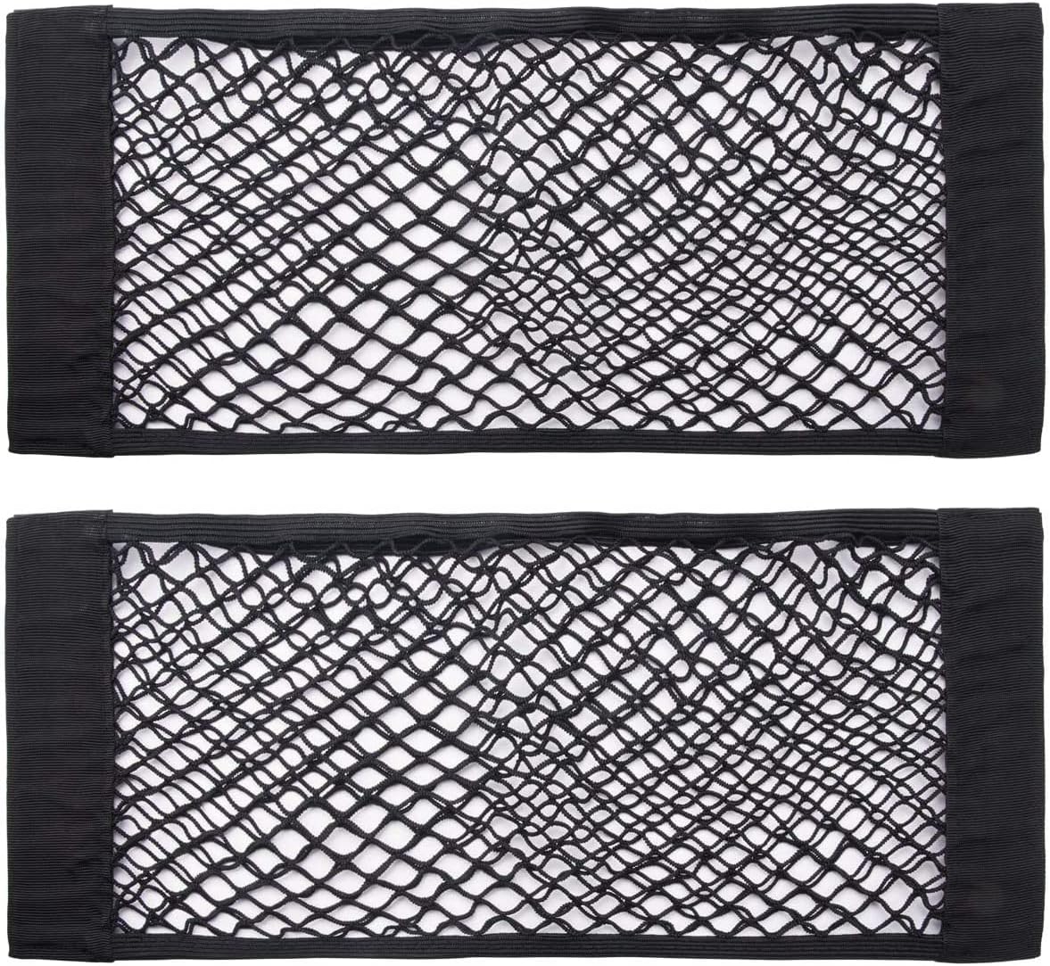 Universal Mesh Cargo Net Storage Net Wall Sticker Organizer Pouch Bag Storage Mesh Net for Car Trunk Storage Add On Organizers for Car Truck (24" x 9.5"（2 Packs)