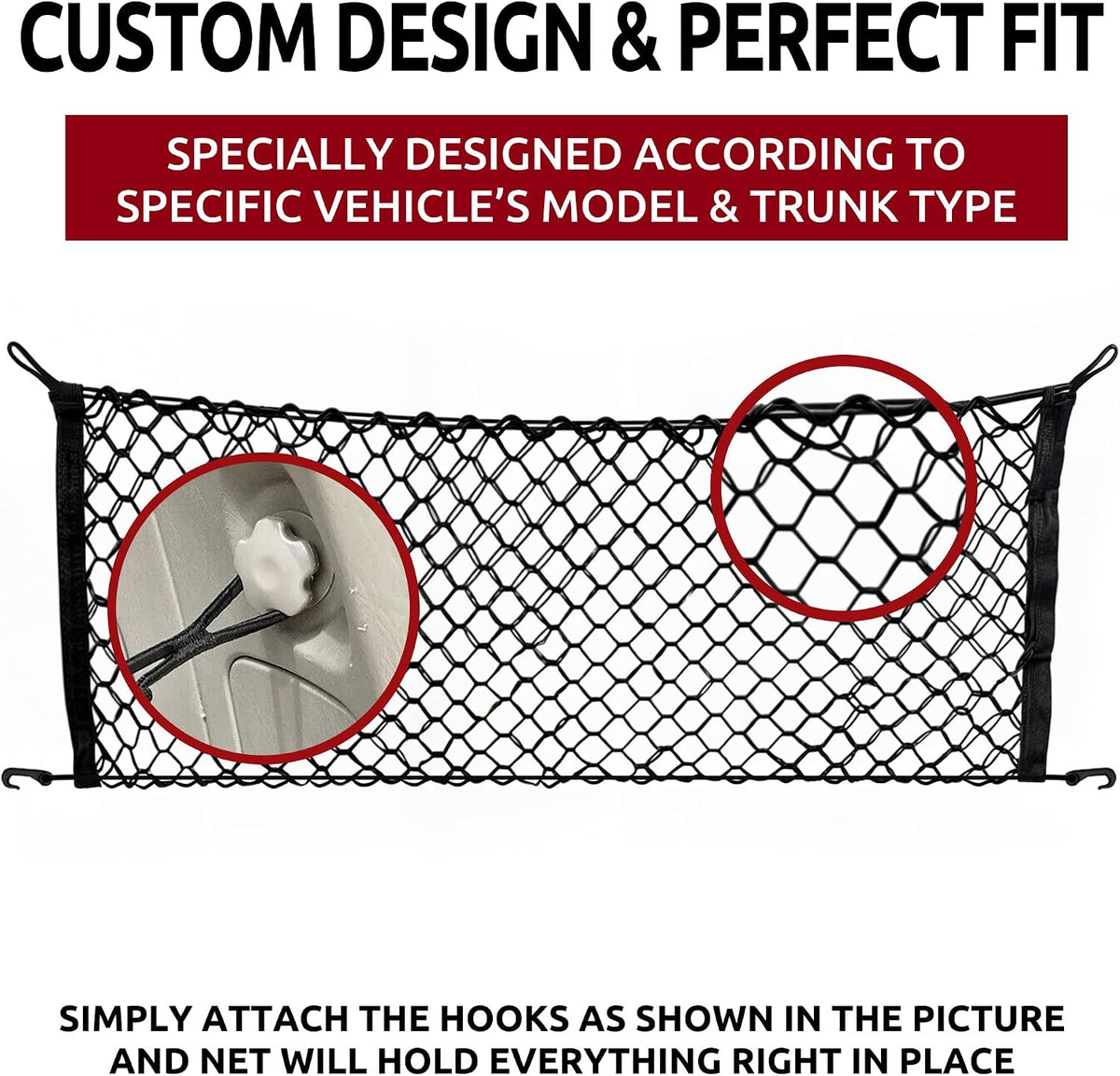 Envelope Style Trunk Cargo Net for Toyota 4Runner 2 Row Model Only 2010 - 2025 - Premium Trunk Organizer and Storage - Luggage Net for SUV - Best Car Organizer for Toyota 4 Runner