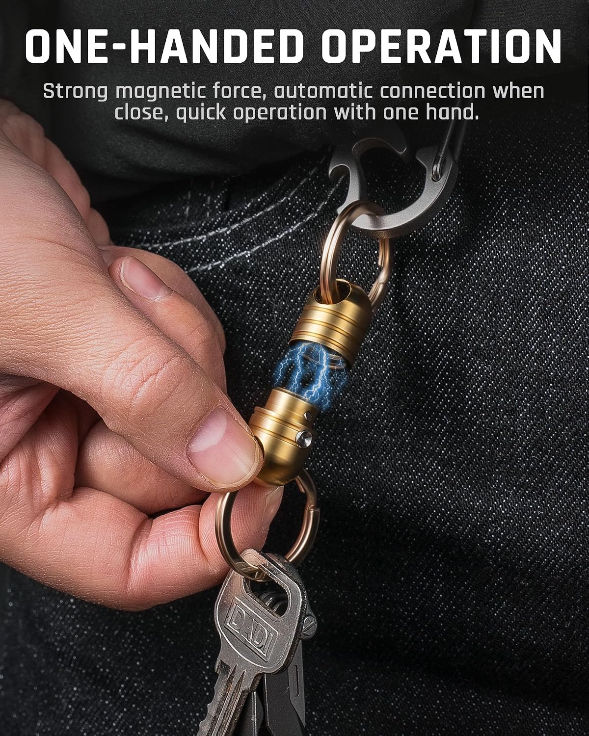 TISUR Quick Release Keychain, Magnetic Key Holder Keyring Connector, Detachable Key Chain Rings for Men Women Car Keys
