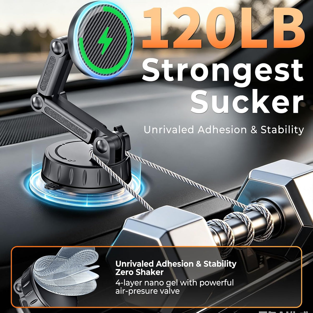 for MagSafe Car Mount Charger, Strong Magnetic Phone Holder for Your Car