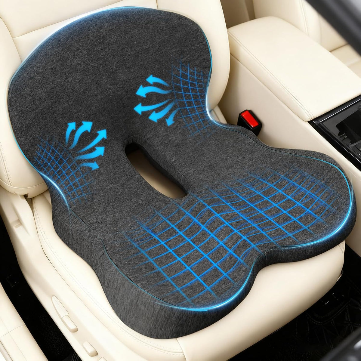 Denchy Memory Foam Car Seat Cushion with Back Support, Truck Driver Cushion