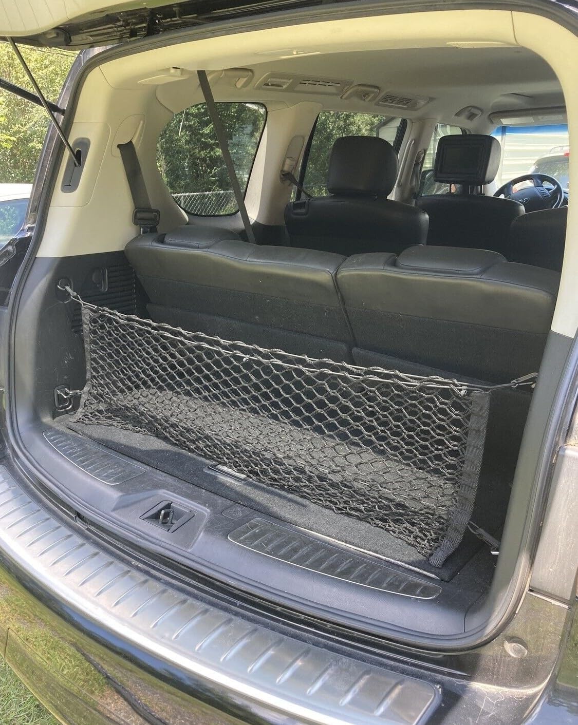 Trunk Organizer Cargo Net for Infiniti QX56 QX80 2004-2025 – Envelope Style Cargo Net for SUV – Premium Mesh Car Trunk Organizer Vehicle Carrier Storage – Compatible with QX56 QX80