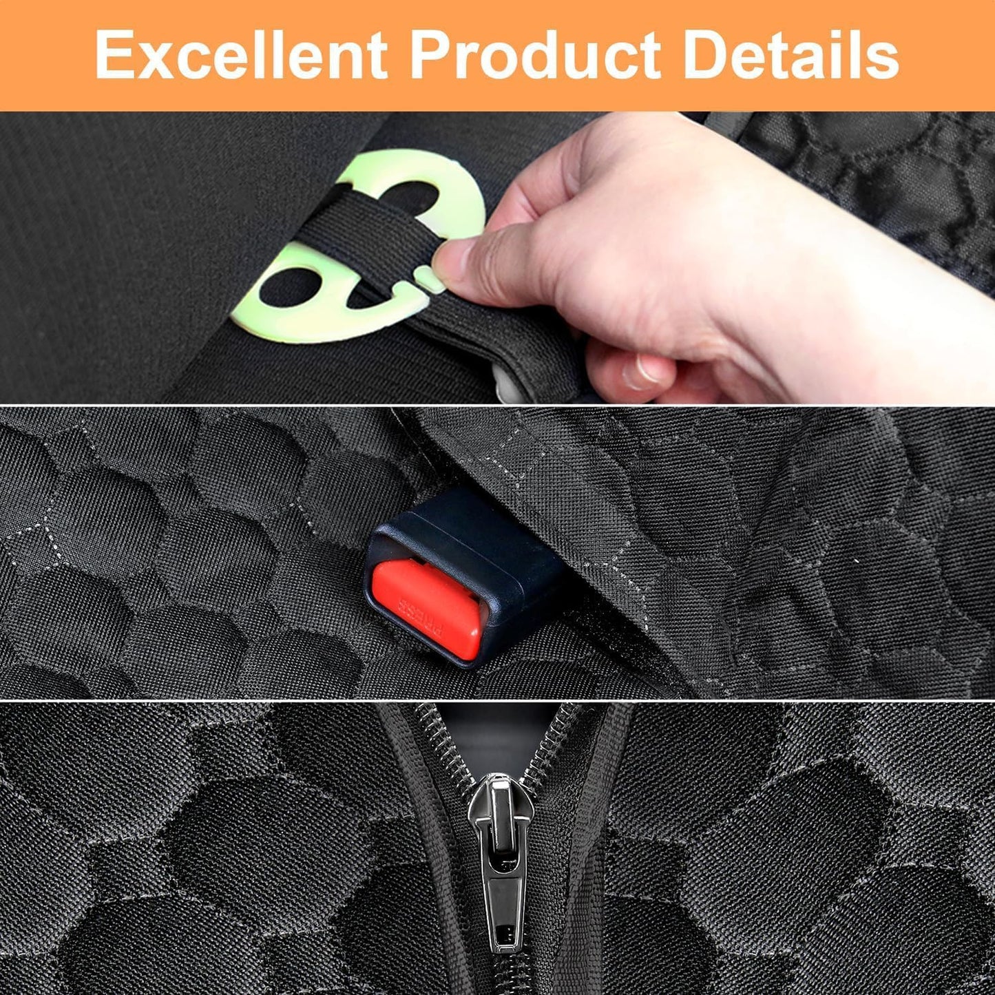 Mancro Dog Hammock for Car, 2026 Upgraded 600D Heavy Duty Waterproof & Scratch-Resistant Dog Car Seat Cover, Back Seat Pet Cover for Dogs with Sedan, Trucks and SUVs, Standard, Black All