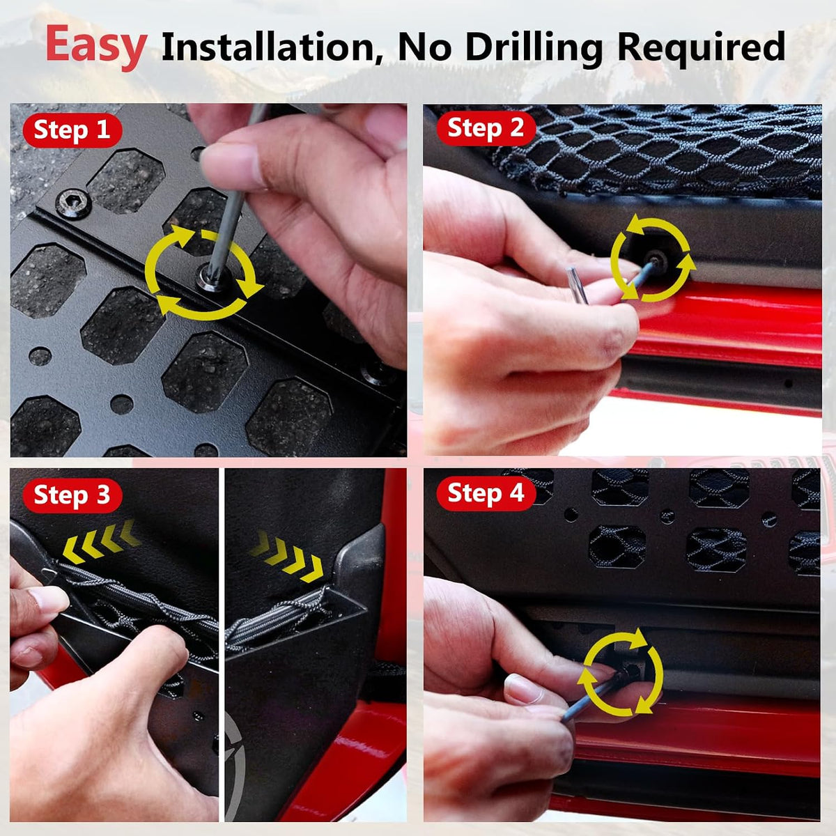 Eamplest Metal Front Door Storage Box for Jeep Wrangler JL JLU 2018-2026
