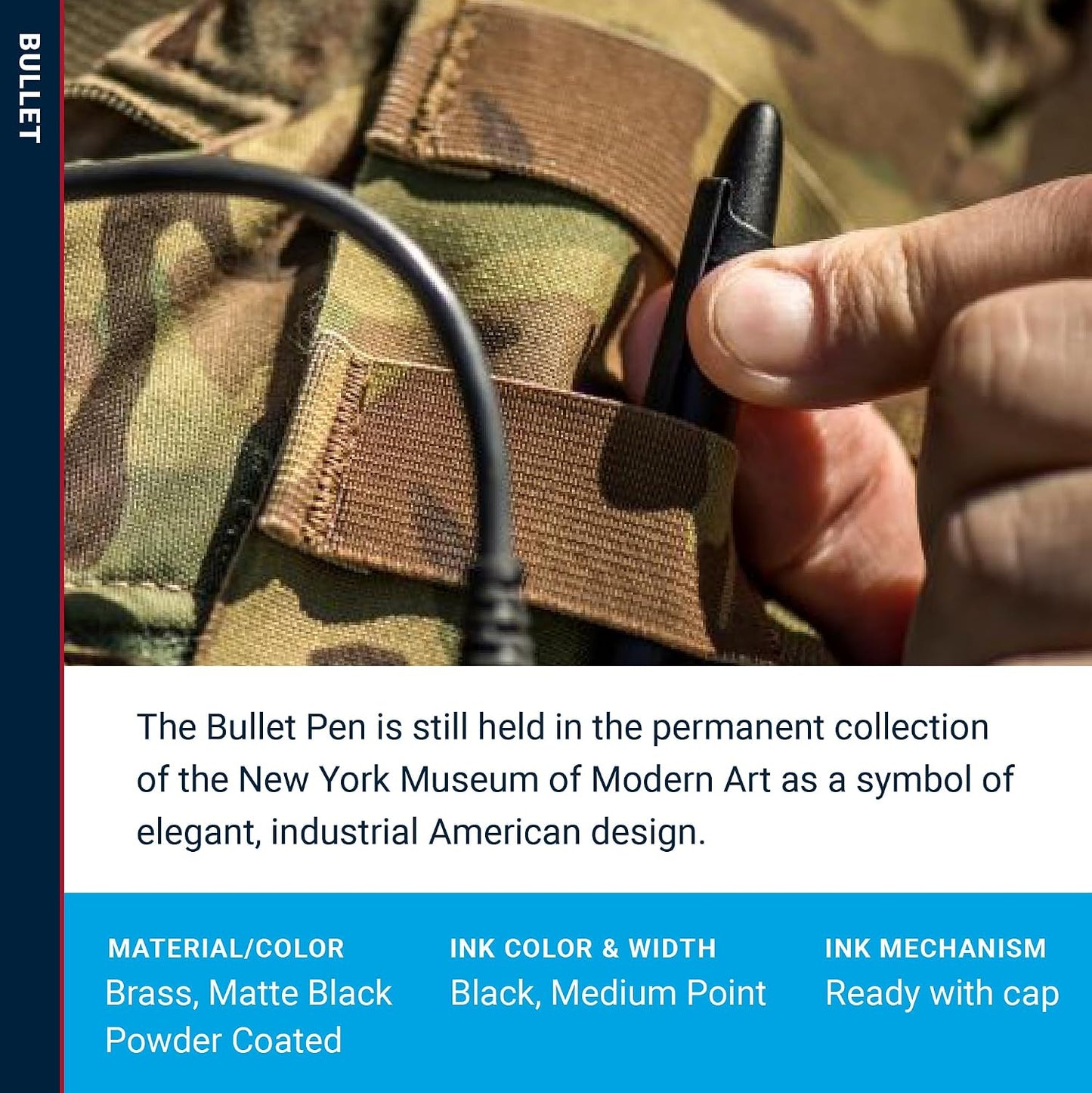 Fisher Space Pen Matte Black Pressurized Ballpoint Bullet Pen, Gift Box | Compact Size, Writes Upside Down and in Extreme Temperatures, Black Ink, Medium Point, Pocket Clip, Made in the USA