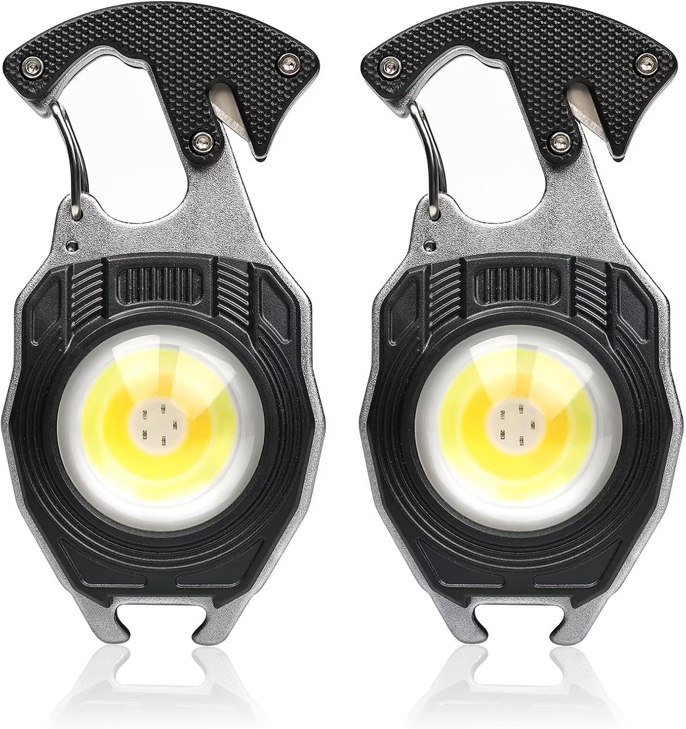 MAKDAK 4PC Keychain Flashlight Rechargeable Cob Keychain Work Light 7 Modes High Lumen Flashlights for EDC Camping Tent Light, Emergencies, Hiking,Car Repairing,Power Outrage,Pet Walking