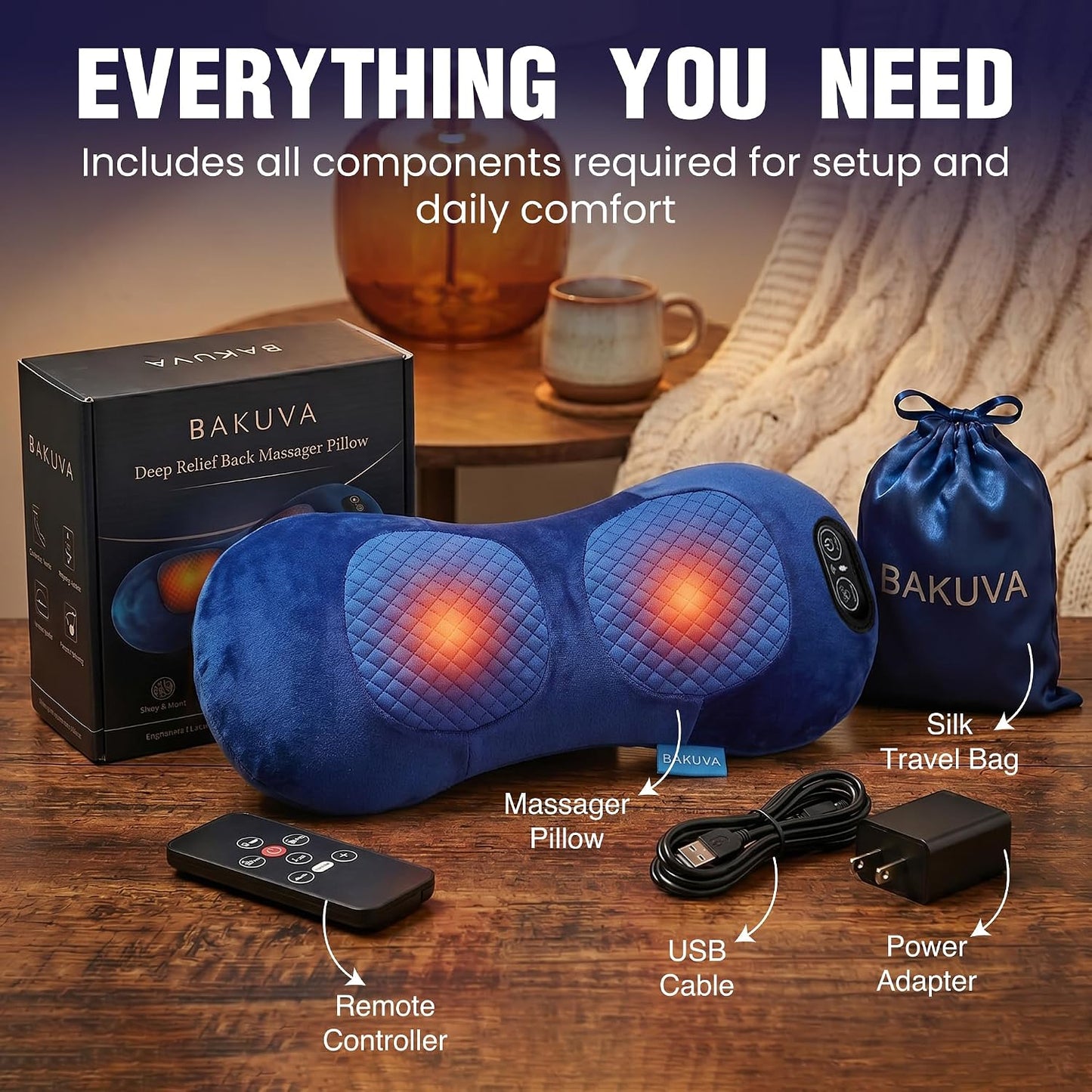 2026 Upgraded 4 in 1 Electric Lumbar Support Massager Pillow with Remote Control, Triple Fusion Back Massager with Stretching Vibration And Heat for Lower Back Pain Relief for Office, Bed, Car, Sofa
