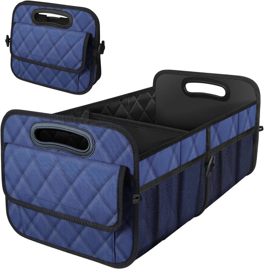 Deosk Car Trunk Organizer for SUV, Car Organizers and Storage with Reinforced Handles, Car Accessories for Women/Men 50L Waterproof Polyester Trunk Organizer(Medium, Dark Blue)