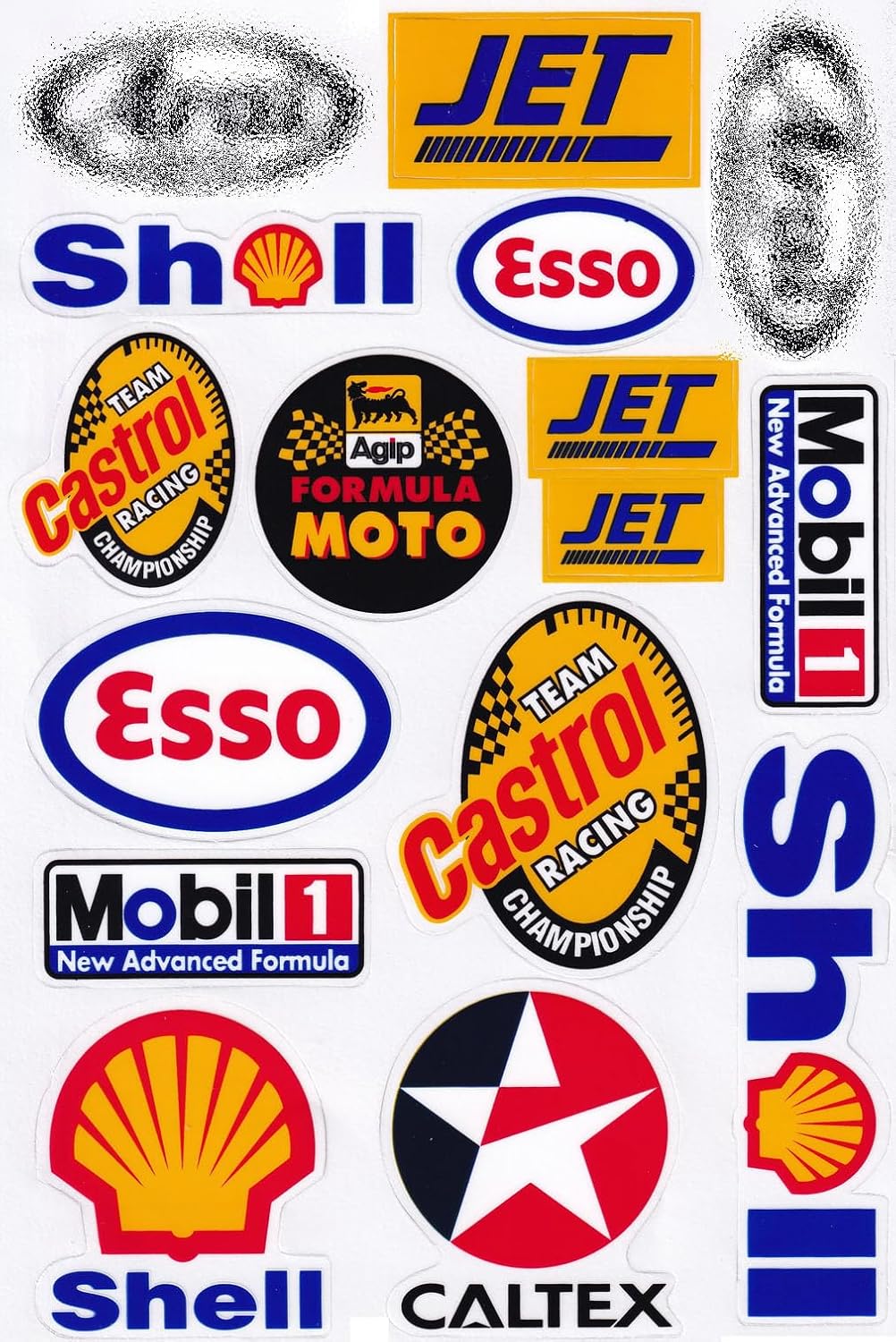 Set of 6 Multicolor Racing Stickers by Biker for Car, Metal, Plastic, Glass, Vinyl, Waterproof, Rectangular, Outdoor, Motorsports