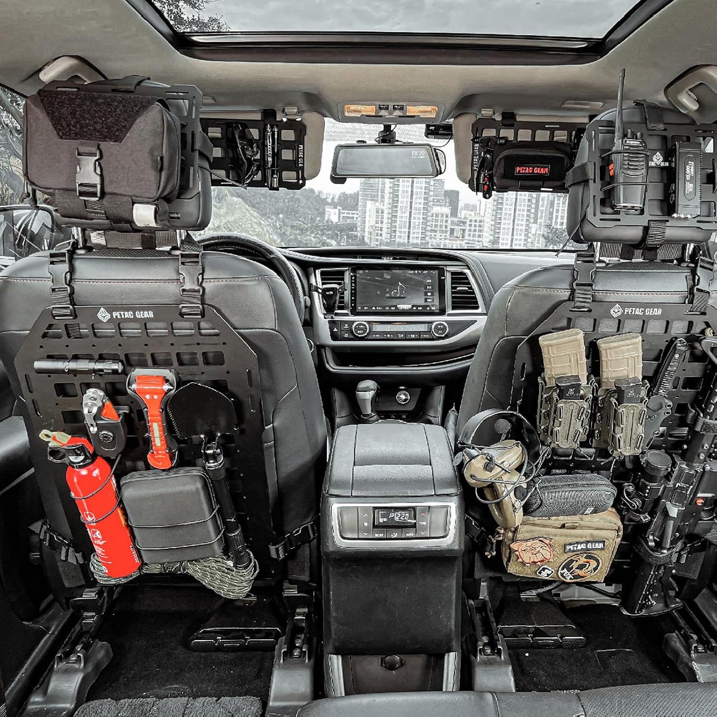 PETAC GEAR Tactical Car Seat Back Organizer | Rigid Molle Panels for Vehicles | Truck Mount Rack Panel for Tactical Gear Accessories. …