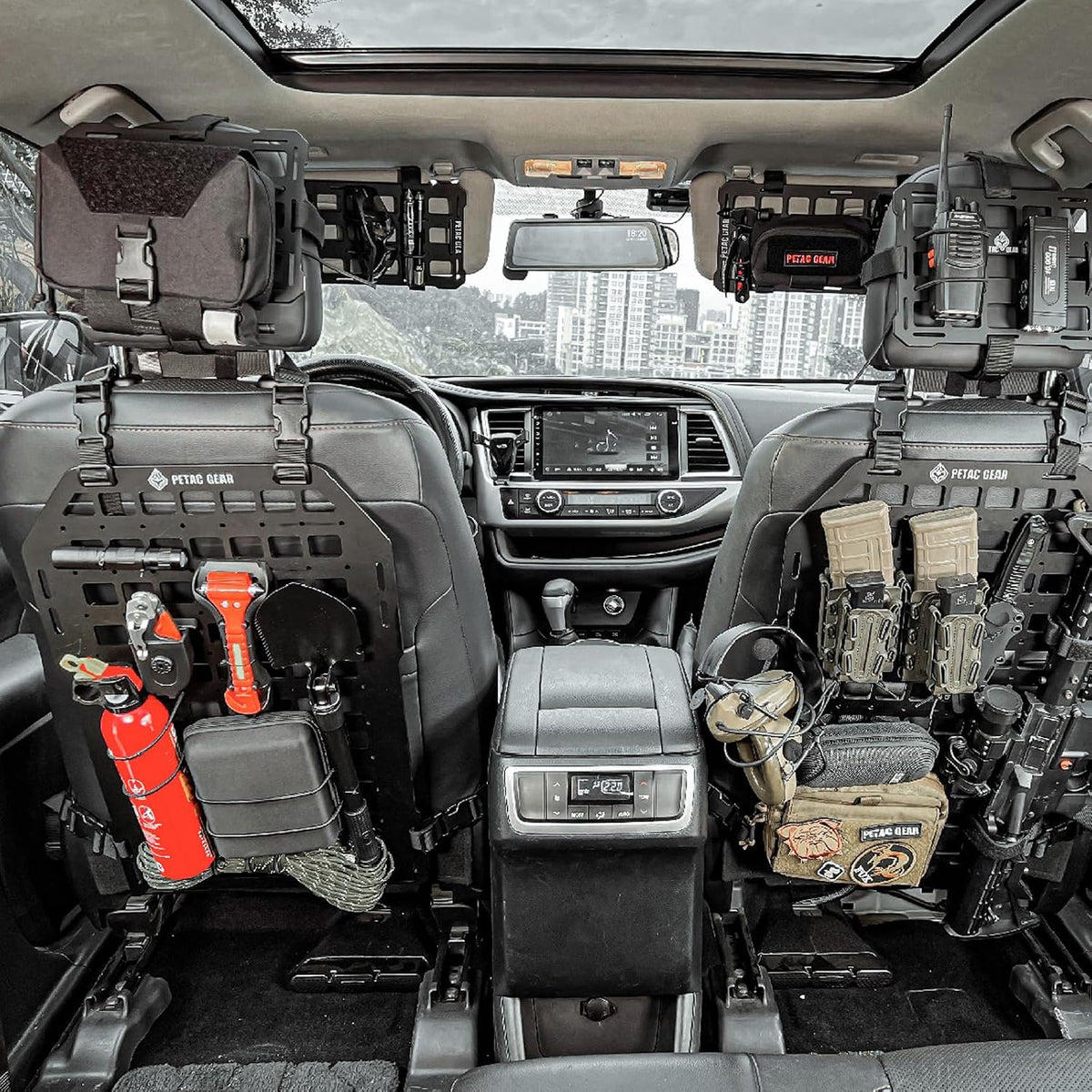 PETAC GEAR Tactical Car Seat Back Organizer | Rigid Molle Panels for Vehicles | Truck Mount Rack Panel for Tactical Gear Accessories. …