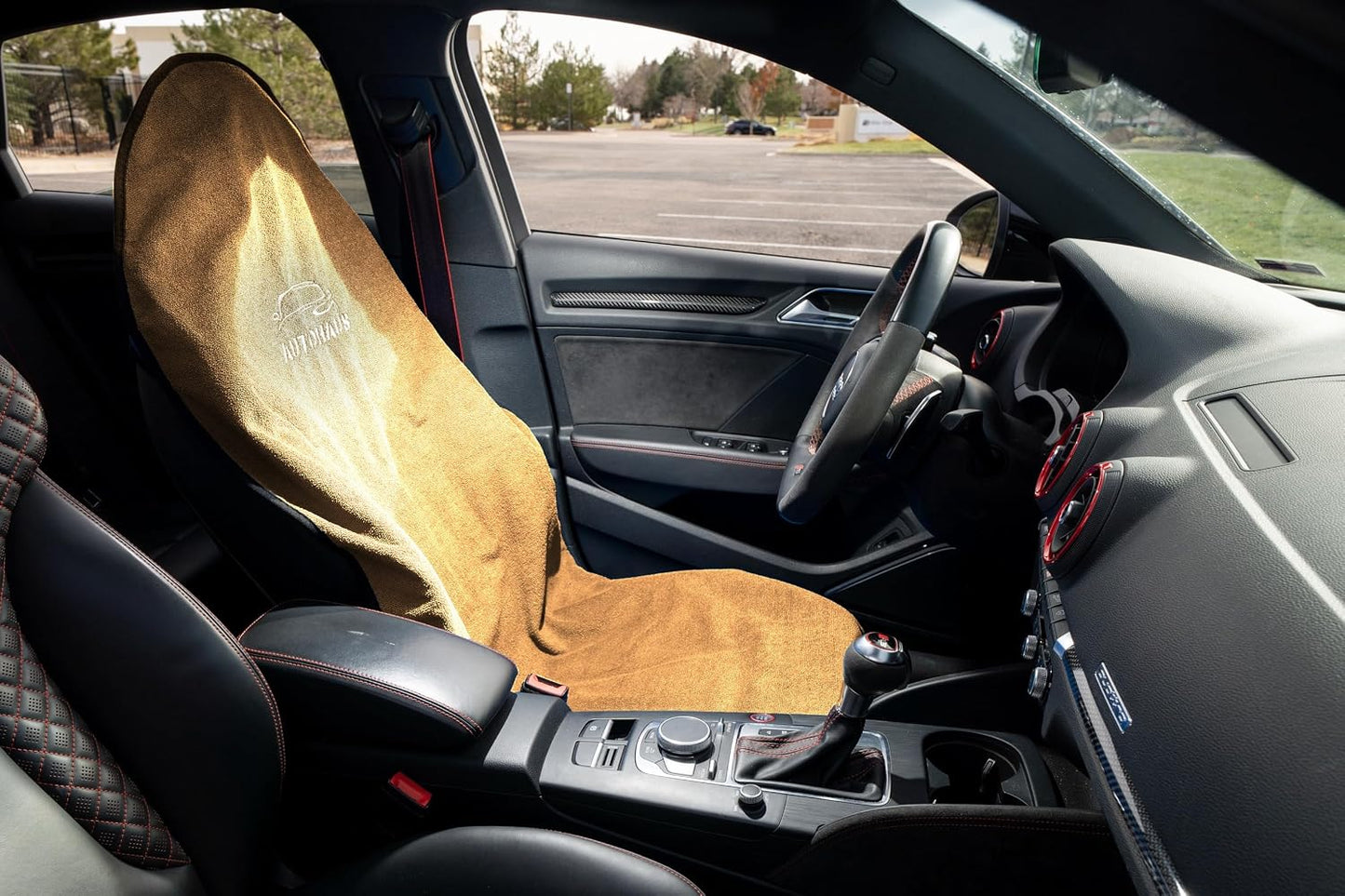 Waterproof Car Seat Towel Cover, Towel that Goes Over Car Seat for Sweat Protection, Quick-Dry Microfiber, Non-Slip Backing, Machine Washable, Fits Cars SUVs Trucks