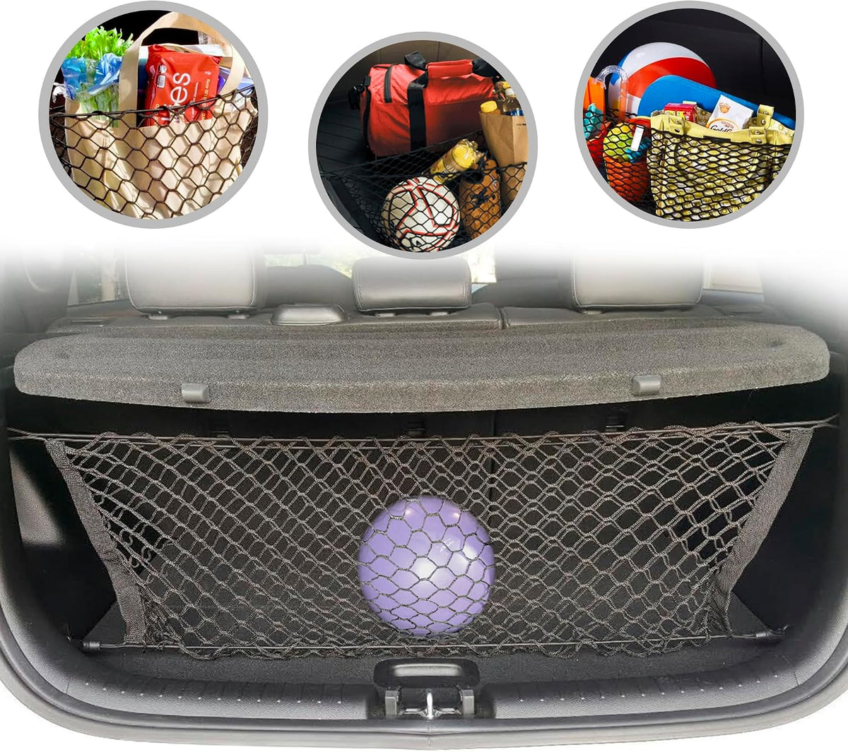 Envelope Style Trunk Mesh Cargo Net compatible with KIA SOUL 2014-2025 - Car Accessories - Premium Trunk Organizers and Storage - Cargo Net for SUV - Vehicle Carrier Organizer for KIA SOUL 2014-2025