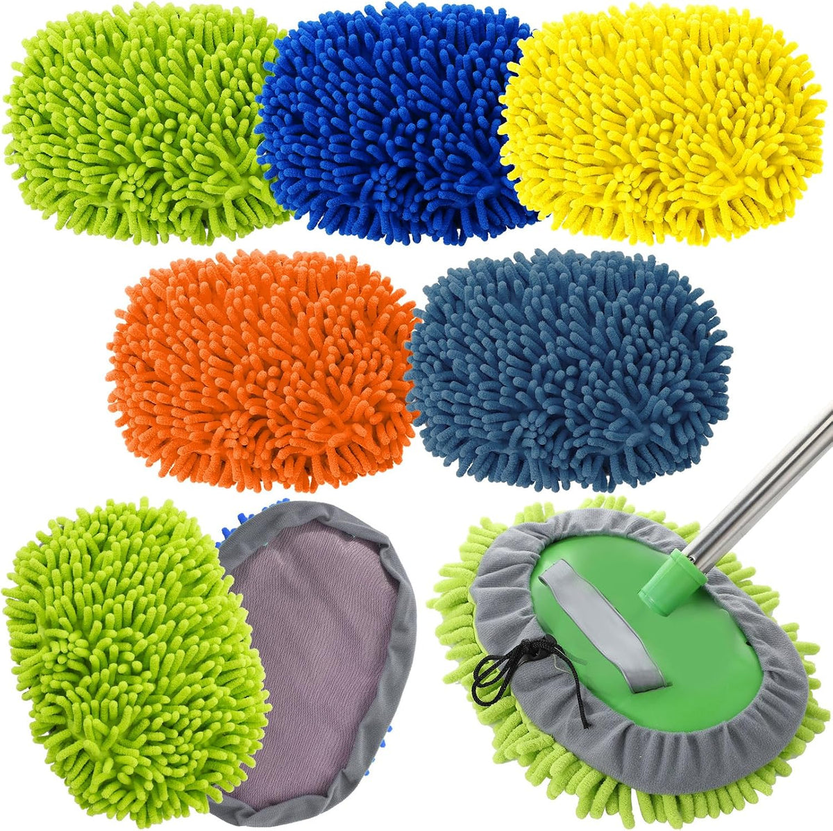Layhit 5 Pcs Car Wash Mitt Set, Brush Not Included, Multicolor