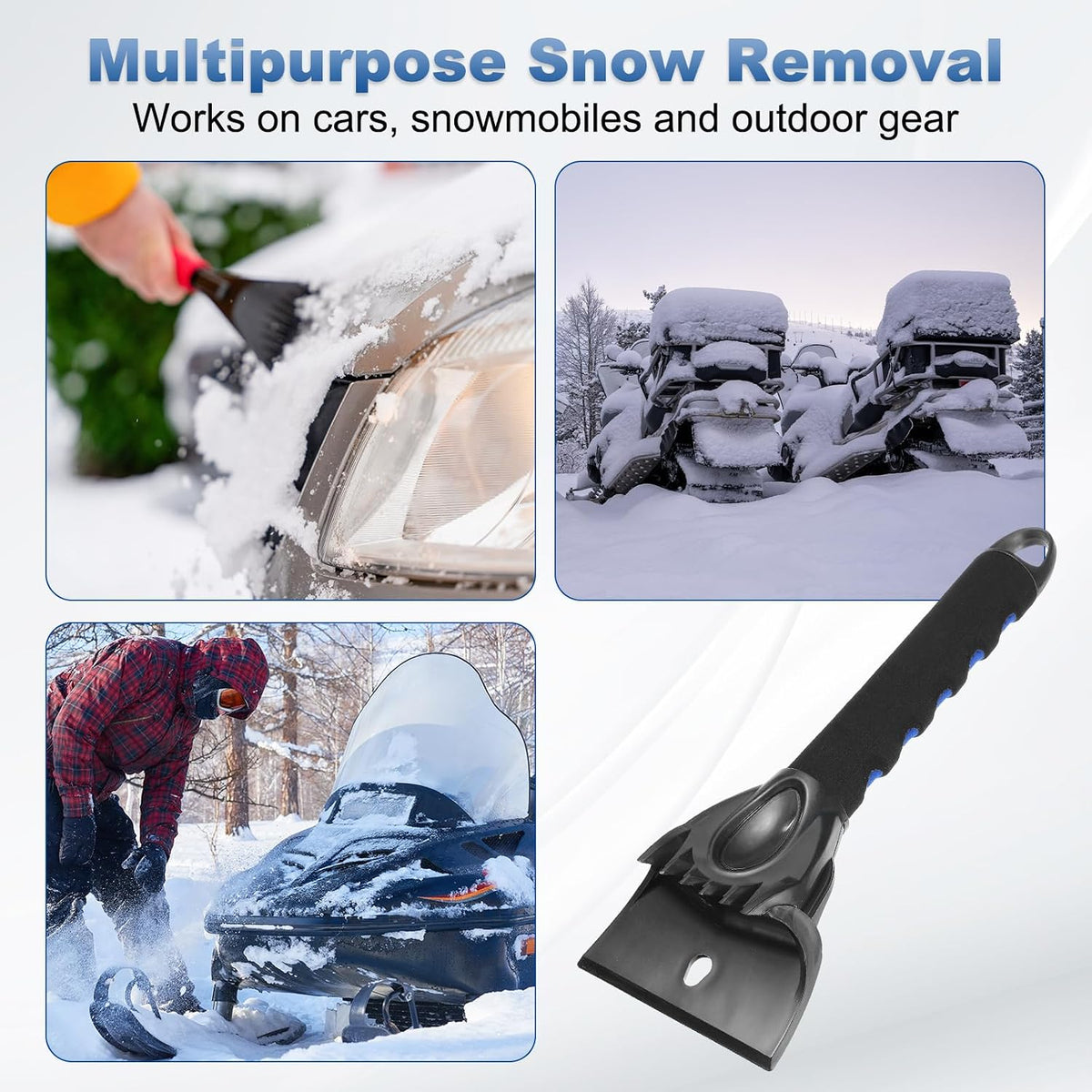 HARFINGTON Ice Scrapers for Car Windshield 12"x4" Window Frost Removal Tool