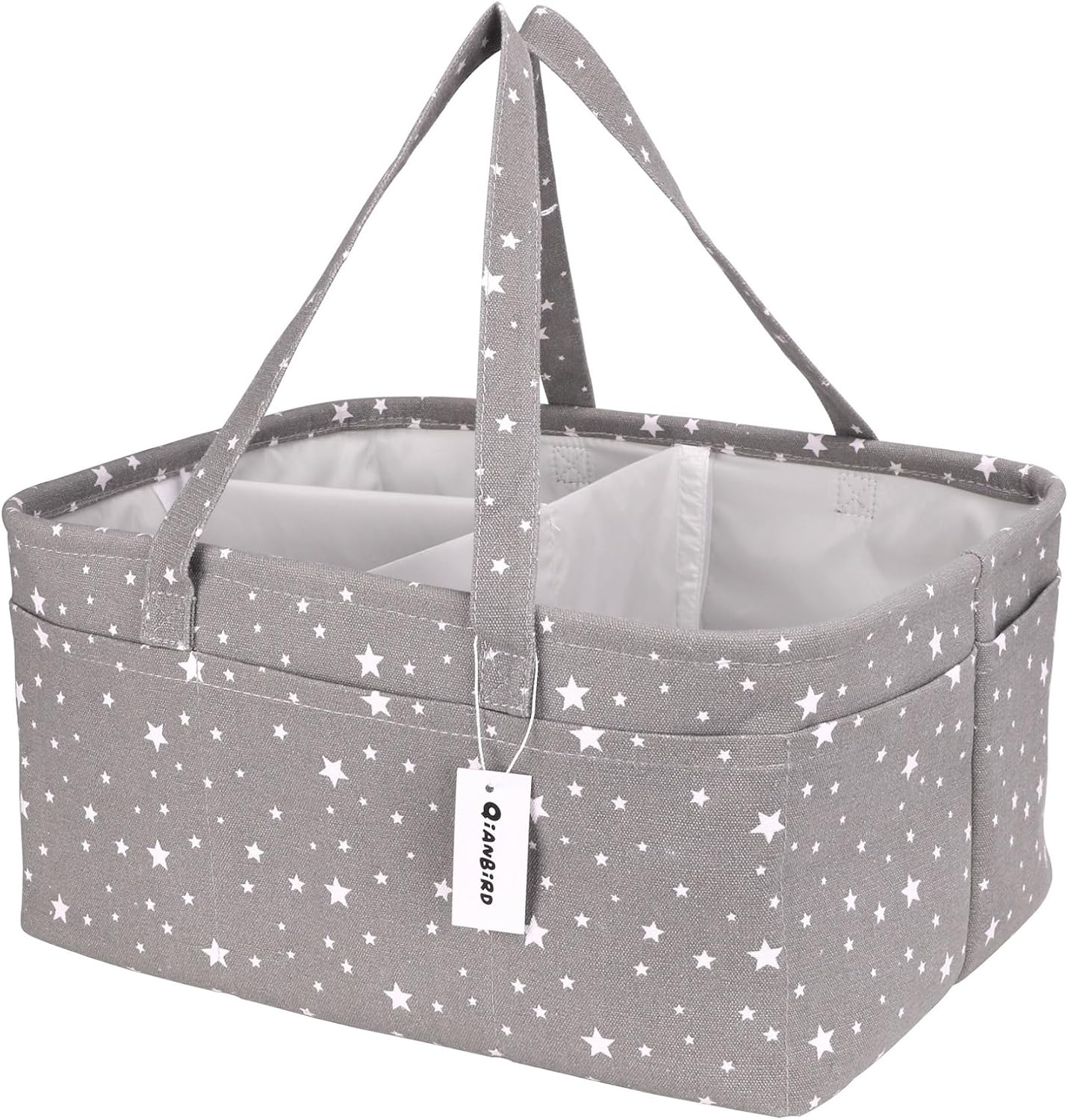 Baby Diaper Caddy Organizer- Extra Large Portable Diaper Basket with Removable Divider, Multi-Use Nursery Organizer for Diapers,Wipes,Baby Essential-Perfect Baby Basket bag Registry Must Have