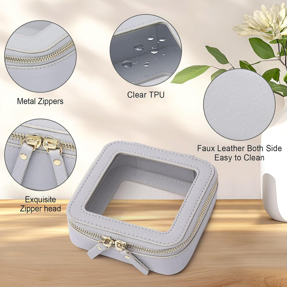 Pinkmik Mini Clear Makeup Bag, Gray, MINI-1