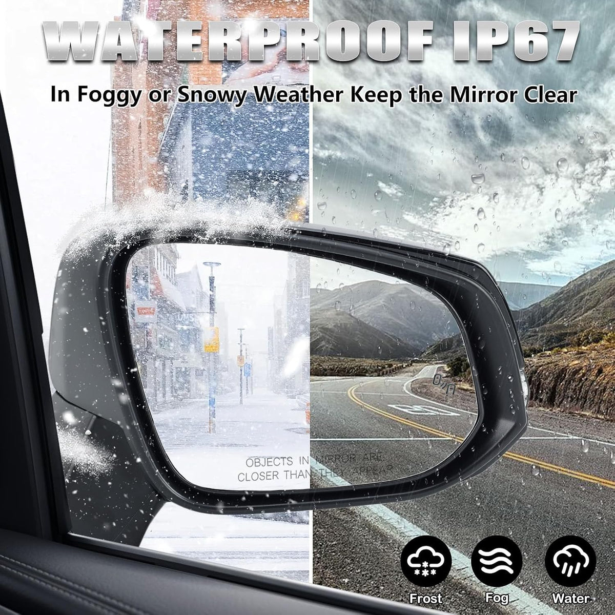Right Passenger Side Mirror Compatible with Toyota RAV4 2019 2020 2021 2022 2023 2024 Power Heated Turn Signal Blind Spot Door Rear View Mirrors 8 Pins Black