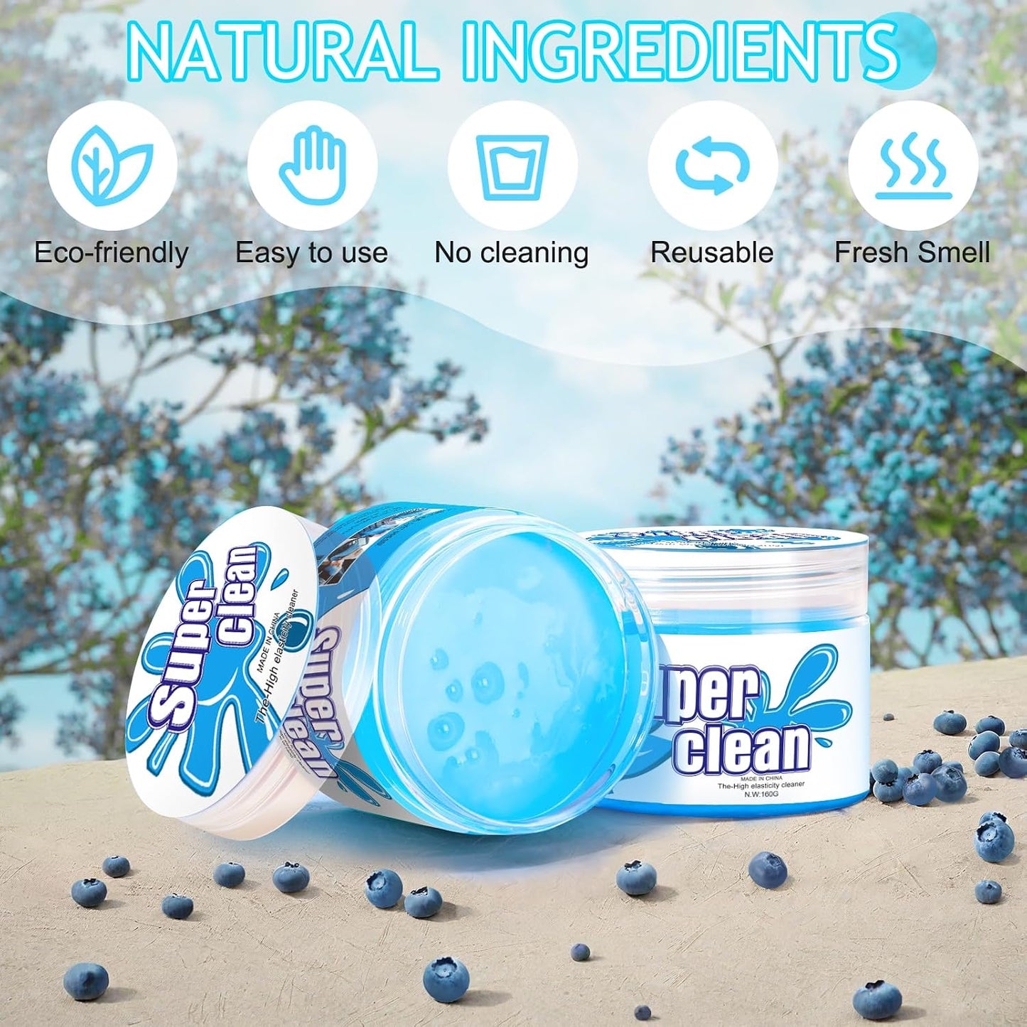 TeSabMi Car Cleaning Gel Cleaning Putty Car Putty Car Interior Cleaner Auto Detail Tools Car Cleaning Slime Car Accessories White Elephant Gifts for Men Women Adults Stocking Stuffers 2 Pack
