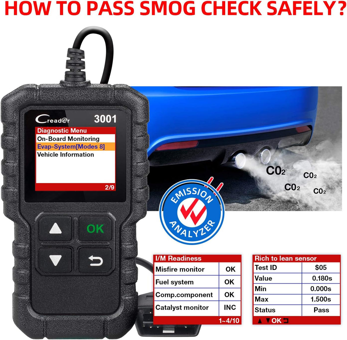 Launch Creader 3001 OBD2 Scanner,Engine Fault Code Reader